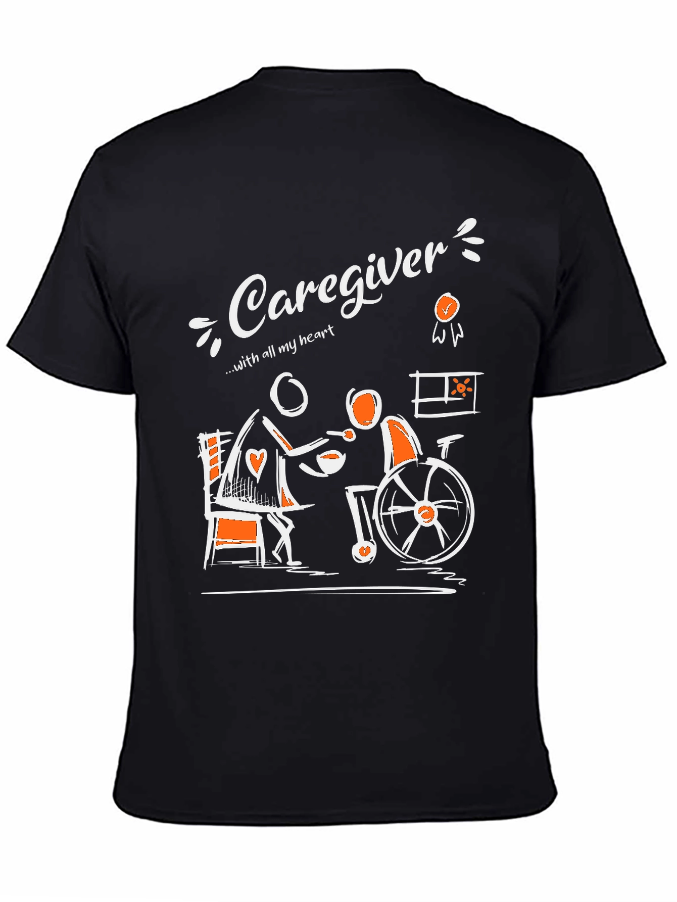 Caregiver T-Shirt - With All My Heart Graphic Tee