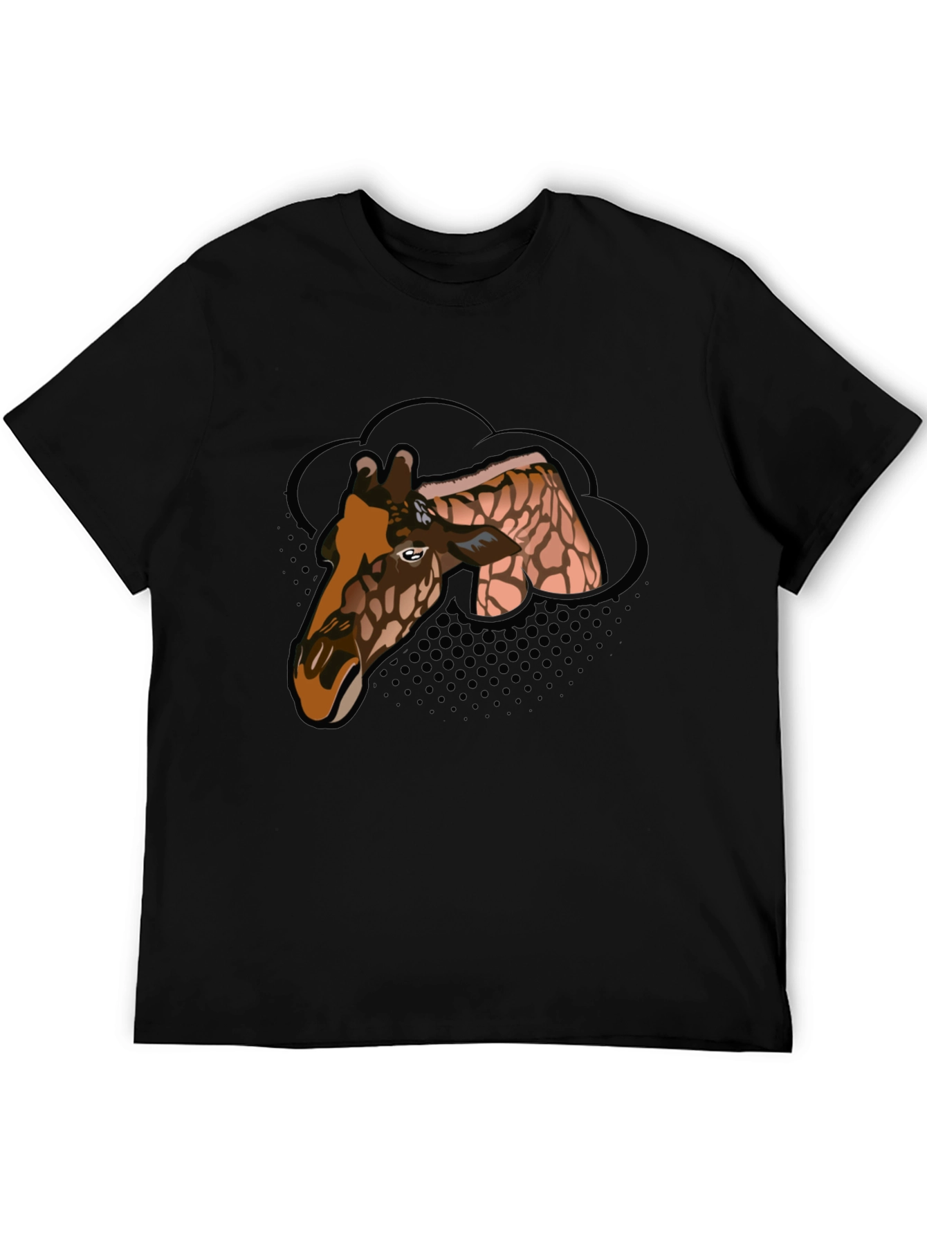 Giraffe Graphic Tee - Mens Black T-Shirt