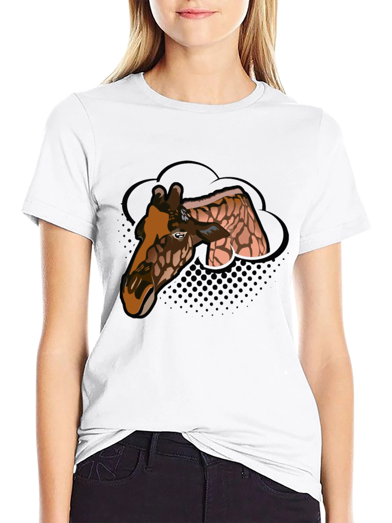 Giraffe Graphic Tee - Mens Black T-Shirt