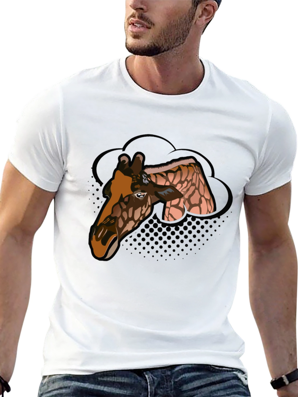 Giraffe Graphic Tee - Mens Black T-Shirt