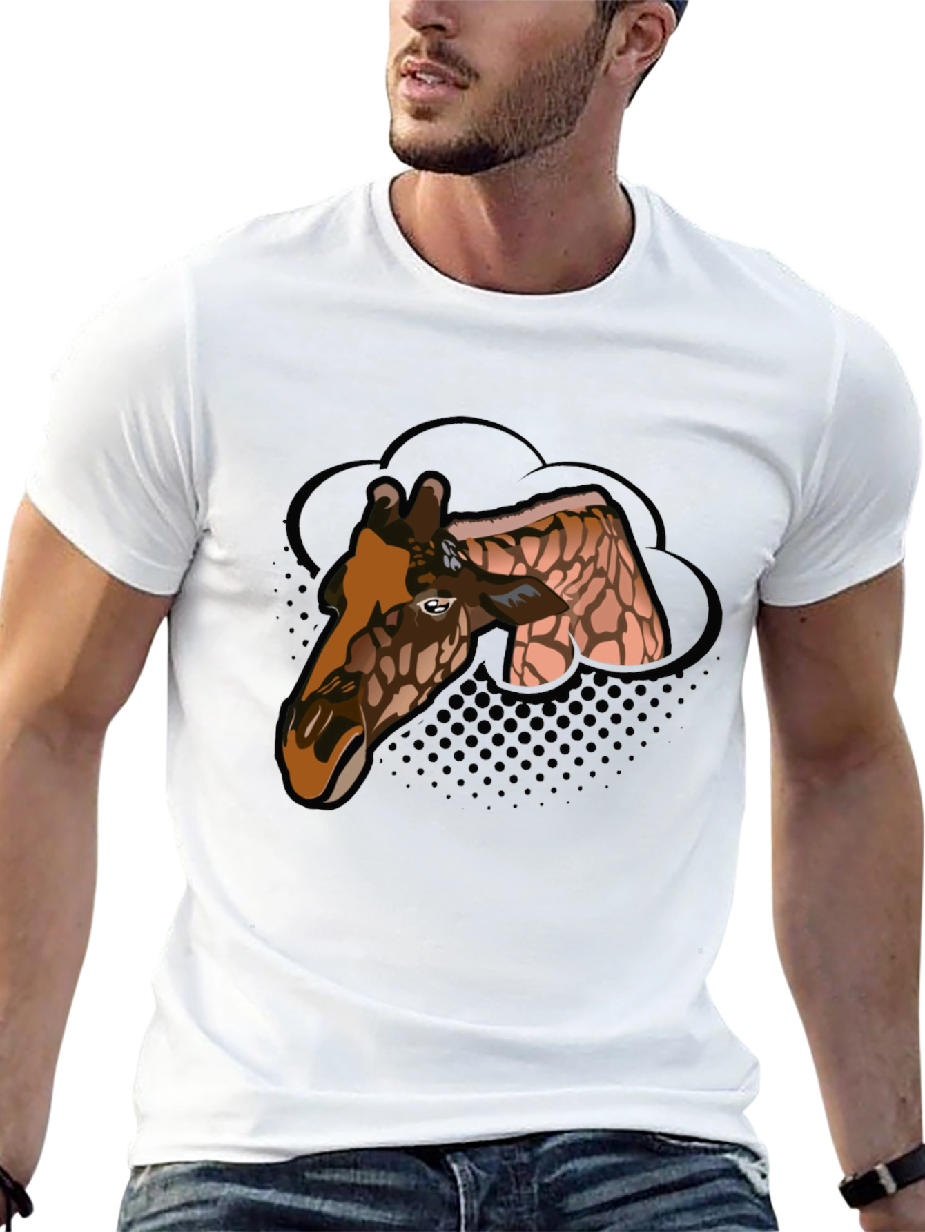 Giraffe Graphic Tee - Mens Black T-Shirt