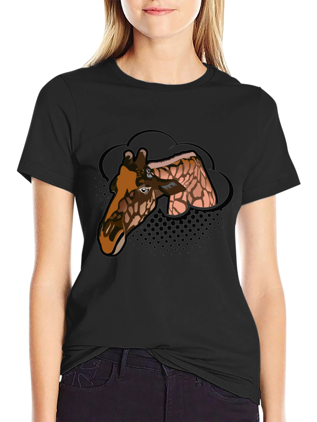 Giraffe Graphic Tee - Mens Black T-Shirt