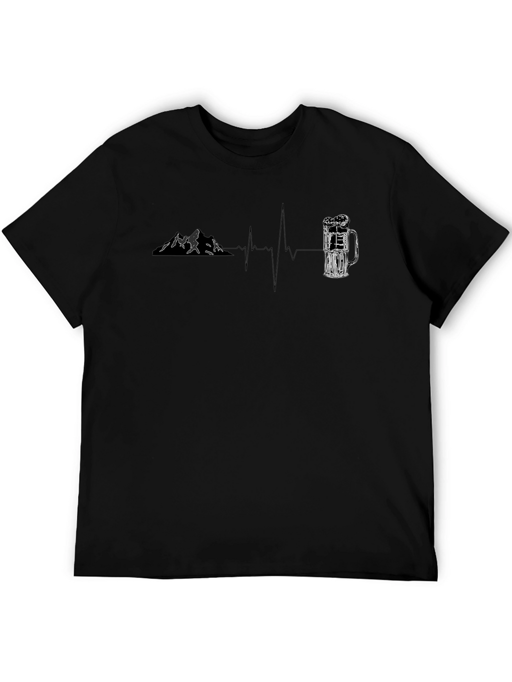 Mountain & Beer Lovers Heartbeat T-Shirt