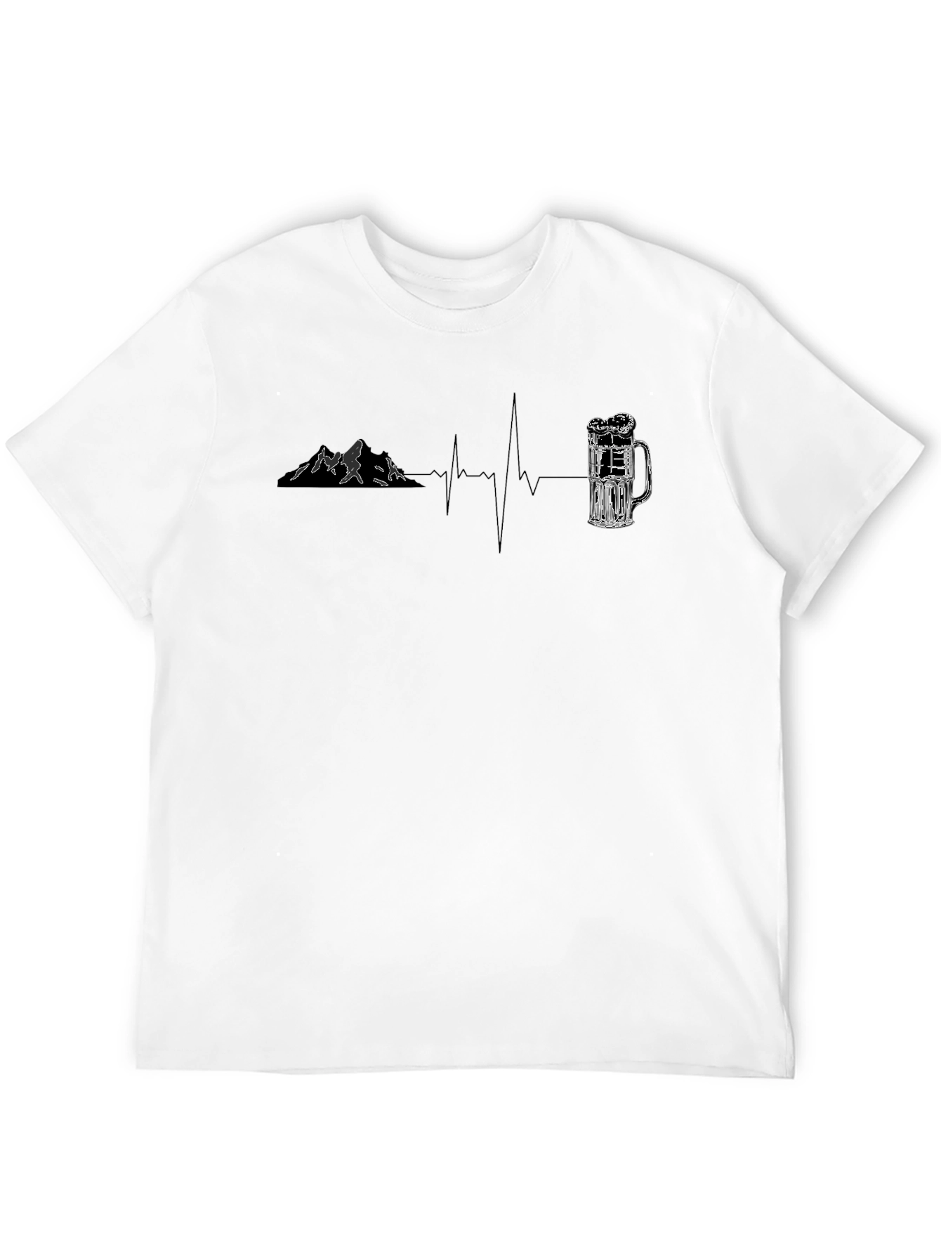 Mountain & Beer Lovers Heartbeat T-Shirt