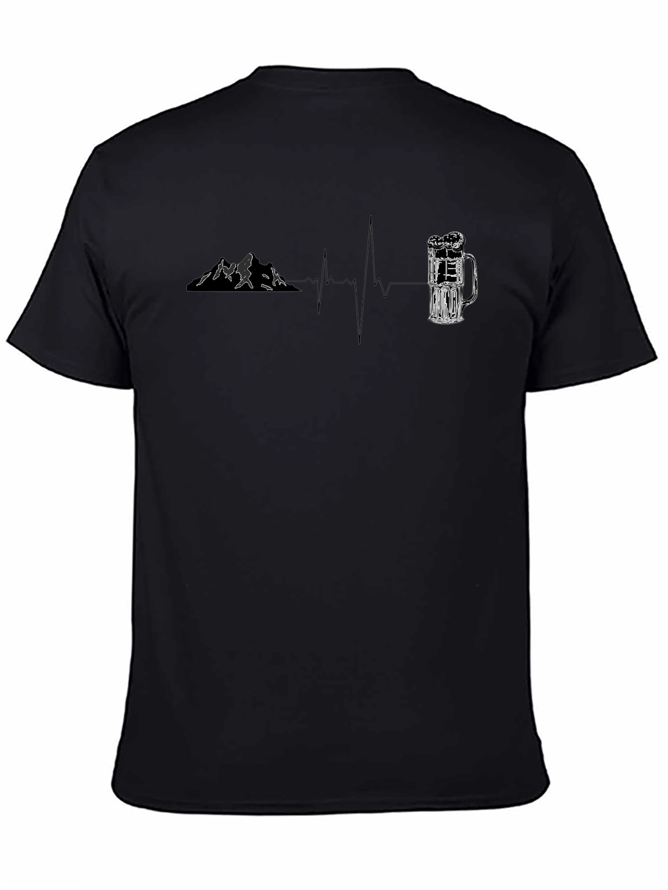 Mountain & Beer Lovers Heartbeat T-Shirt