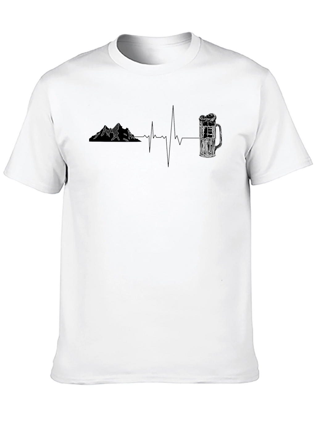 Mountain & Beer Lovers Heartbeat T-Shirt