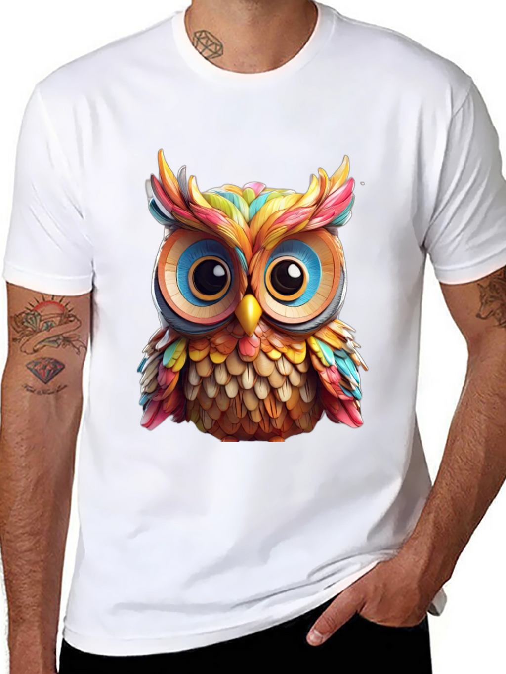 Rainbow Owl Graphic T-Shirt