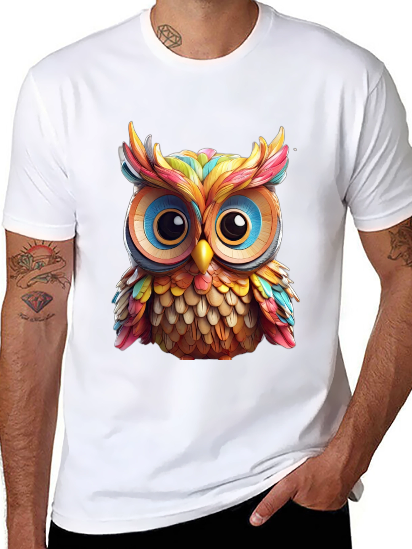 Rainbow Owl Graphic T-Shirt