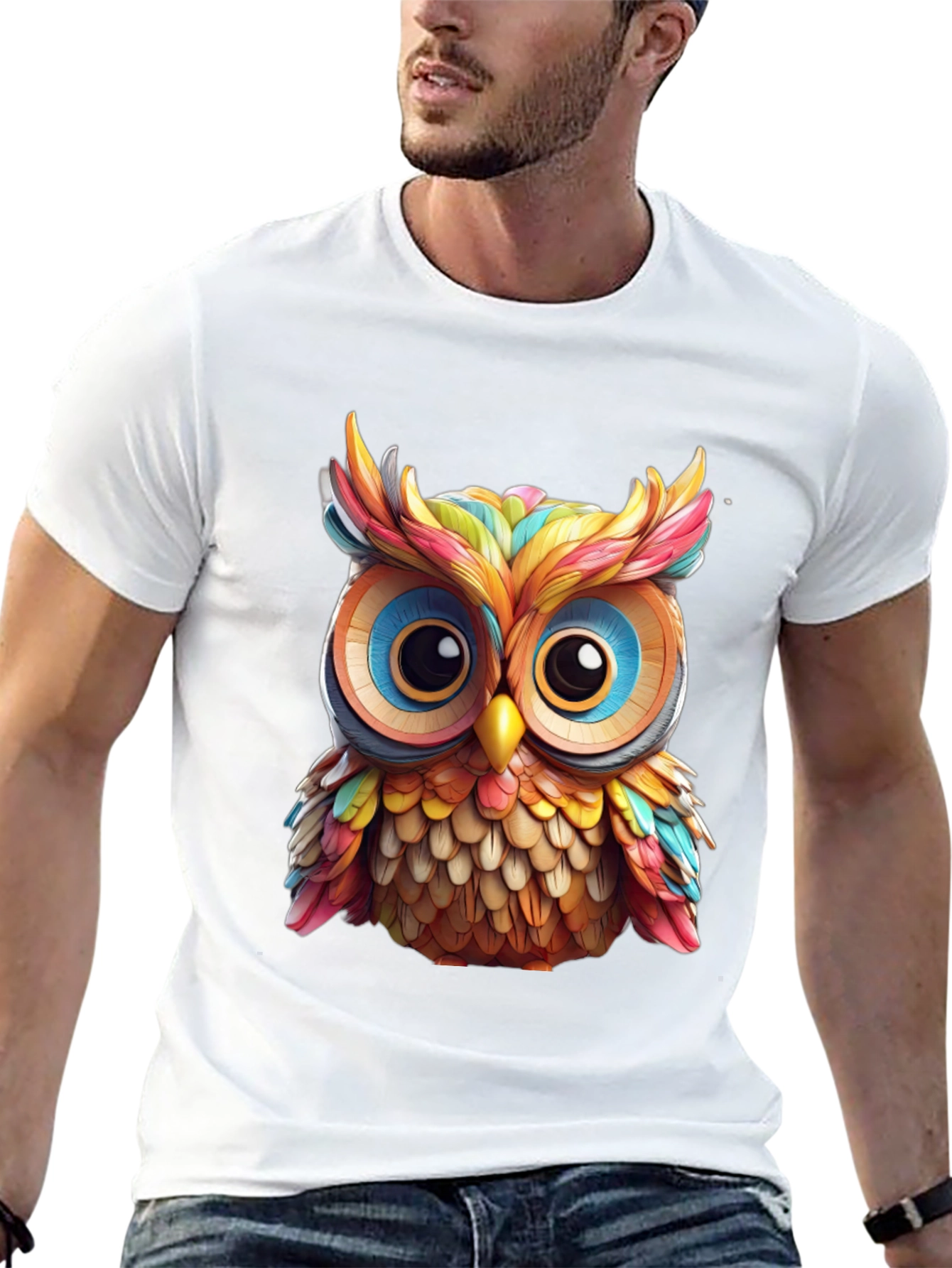 Rainbow Owl Graphic T-Shirt