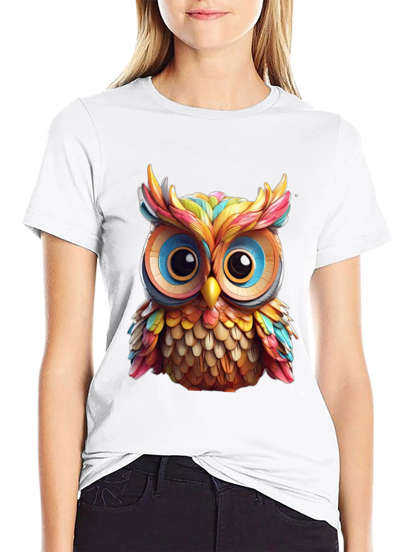 Rainbow Owl Graphic T-Shirt