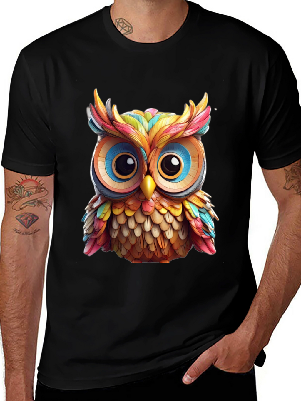 Rainbow Owl Graphic T-Shirt