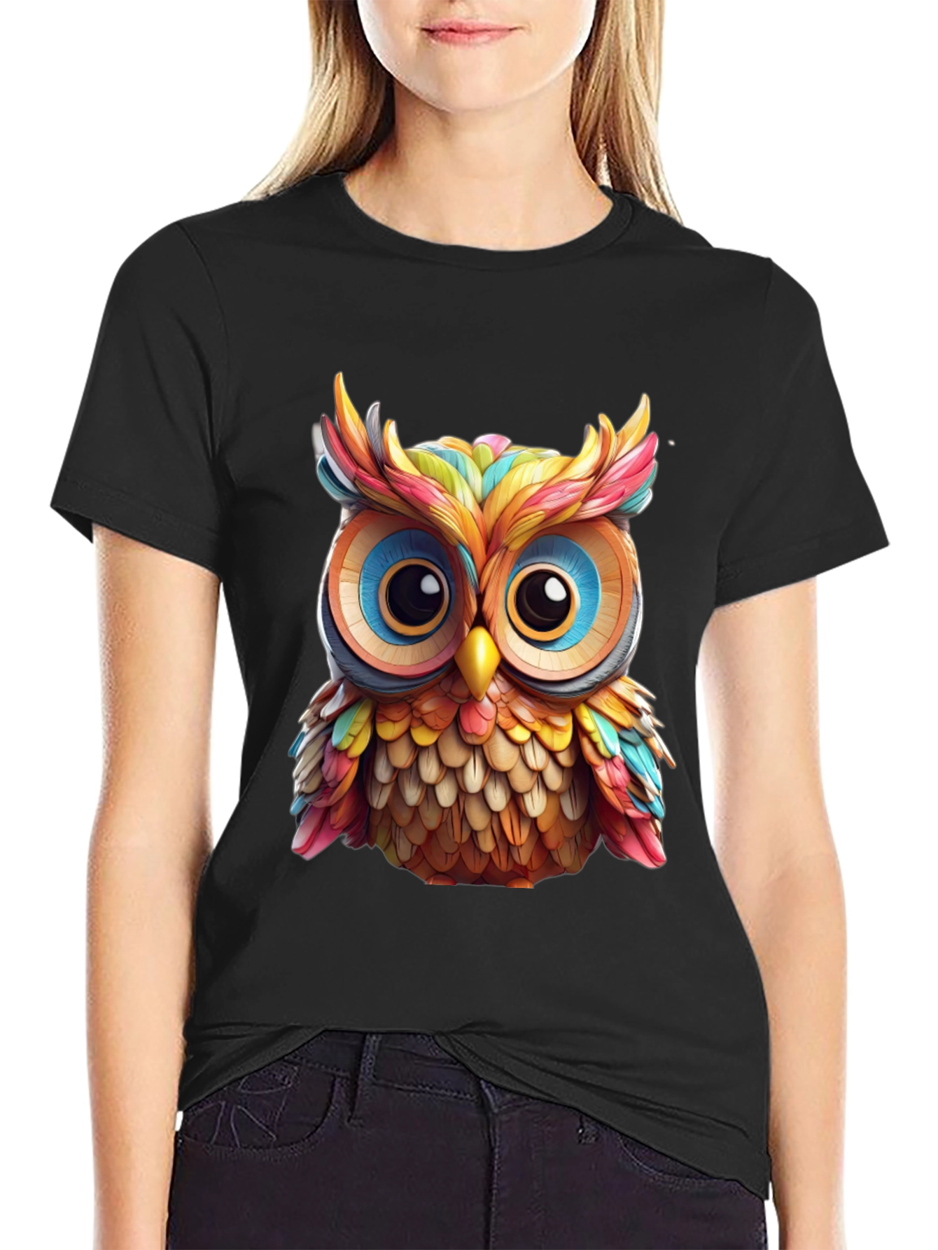 Rainbow Owl Graphic T-Shirt
