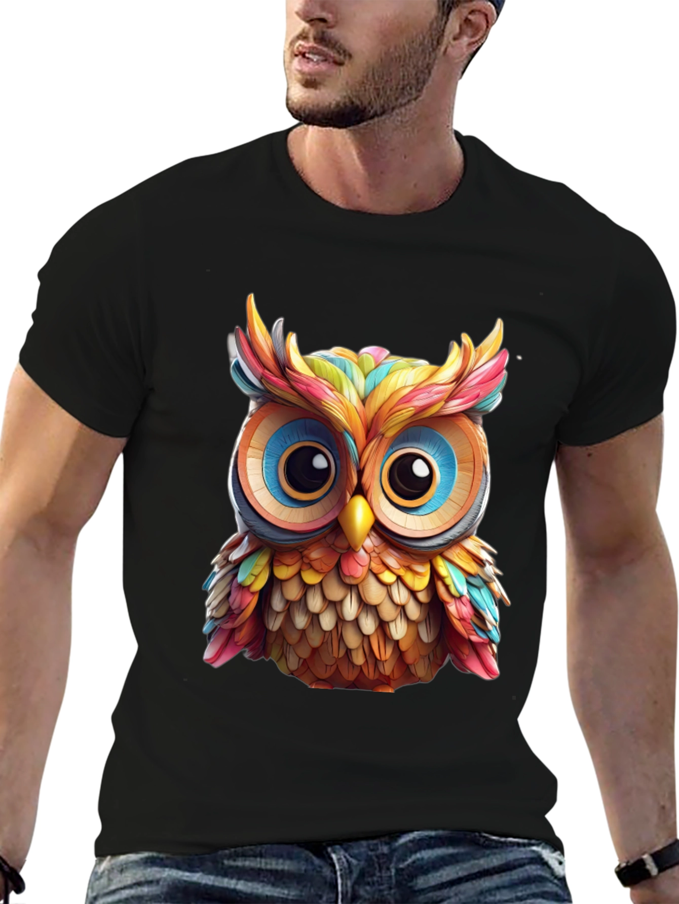 Rainbow Owl Graphic T-Shirt
