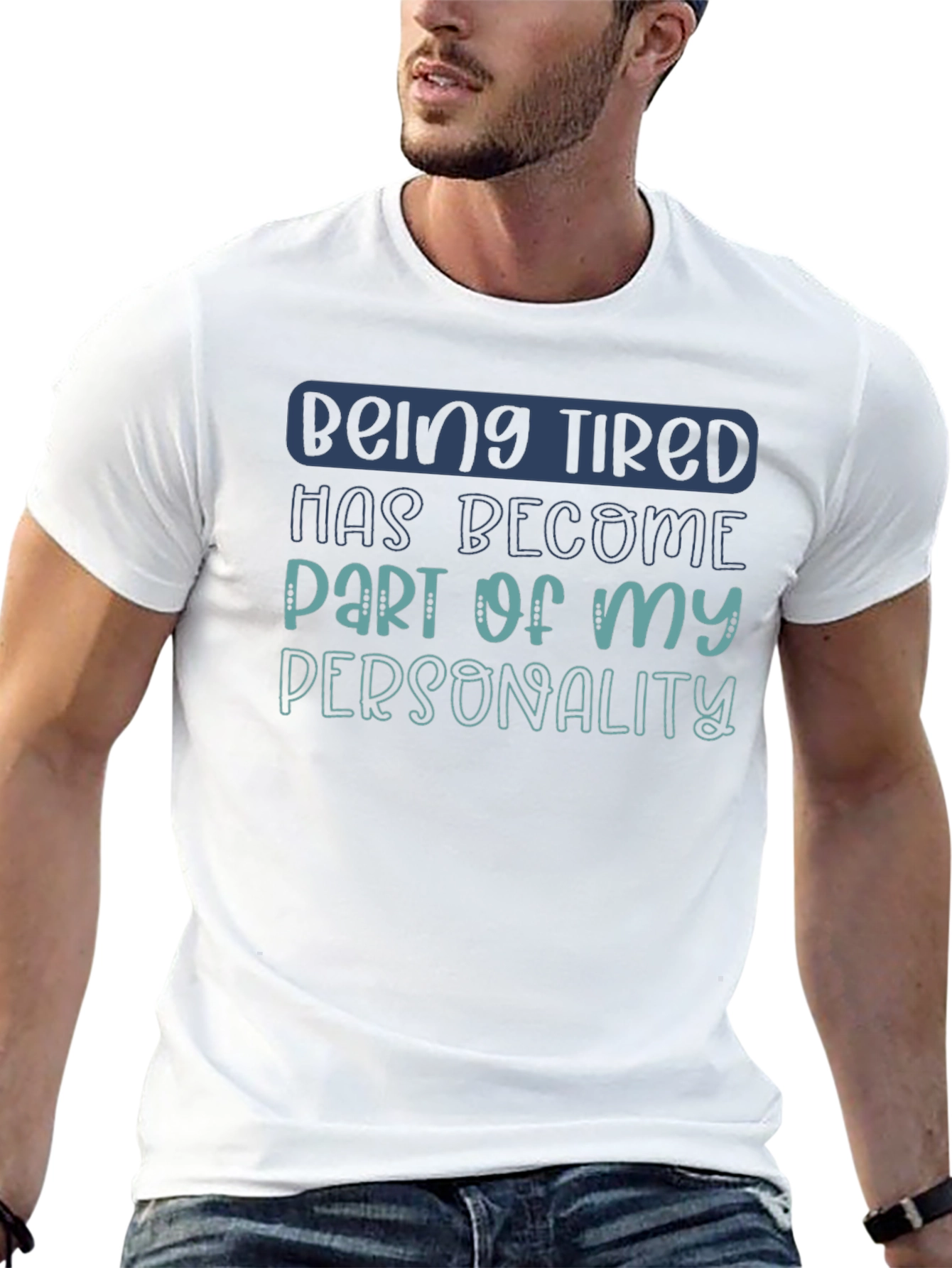 Being Tired Personality Black Graphic Tee