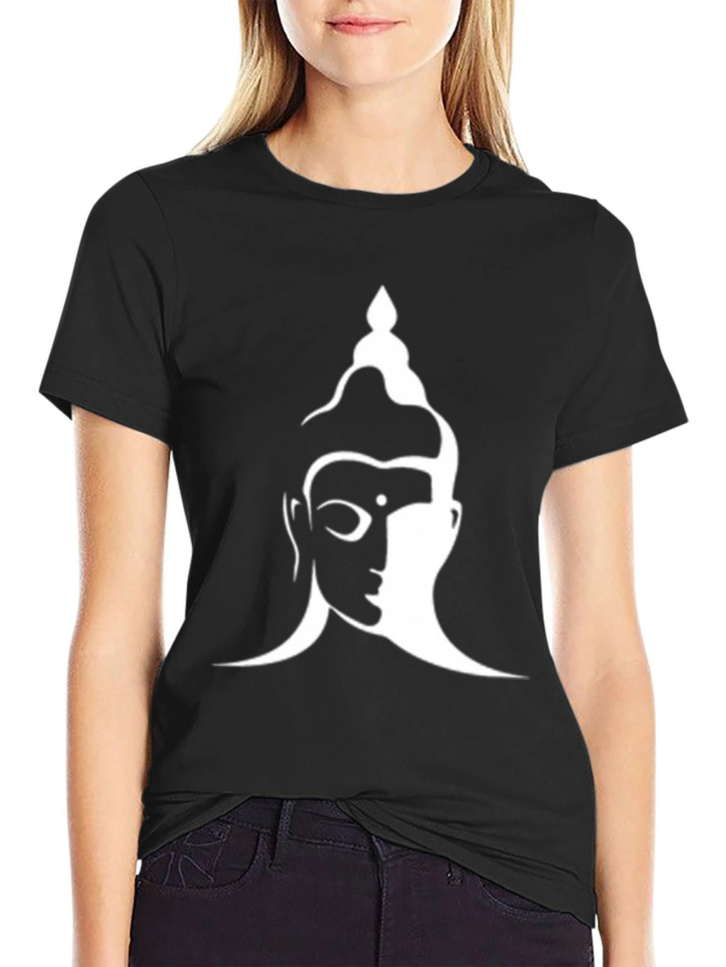 Buddha Graphic Print Black T-Shirt