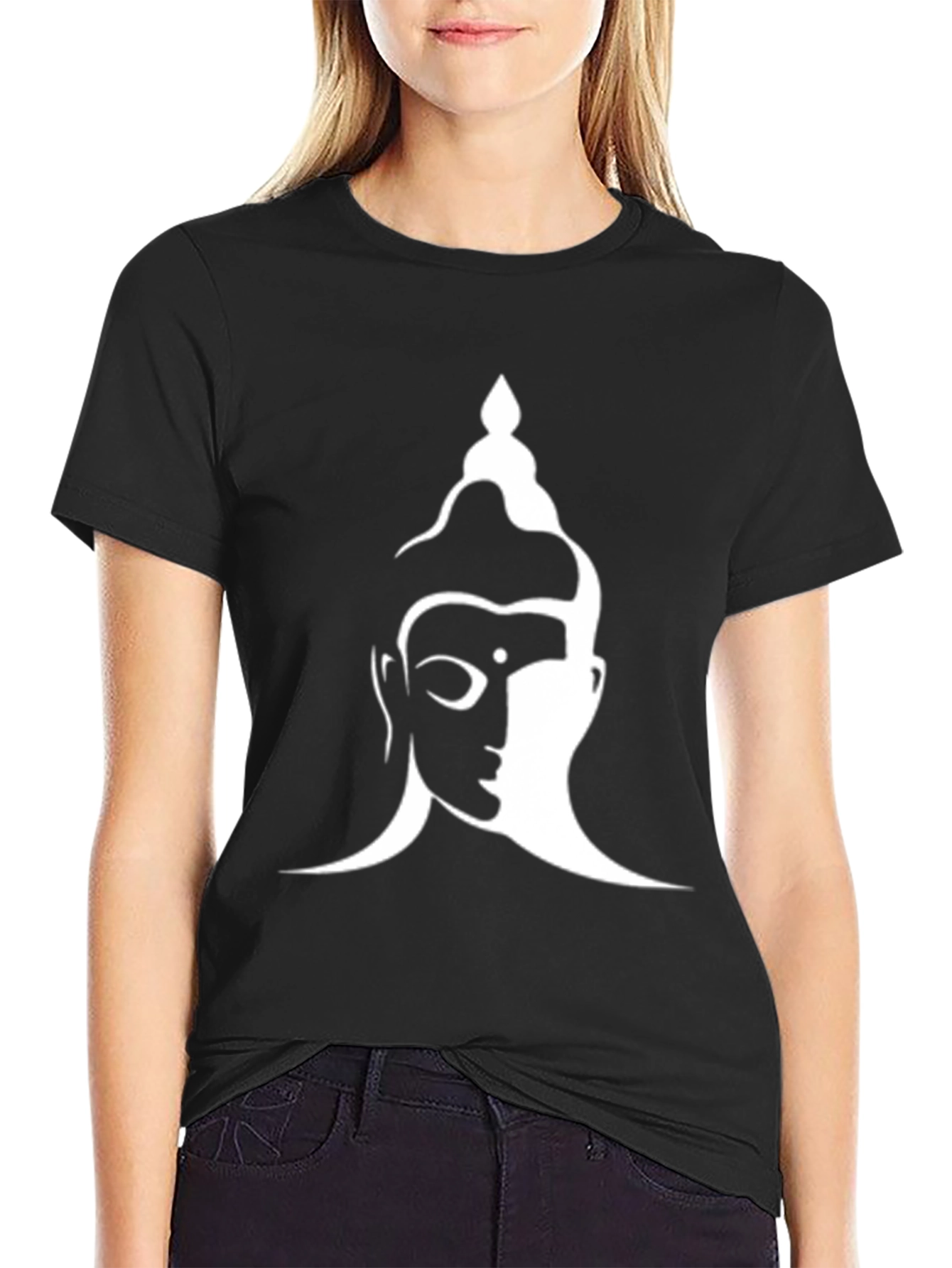 Buddha Graphic Print Black T-Shirt