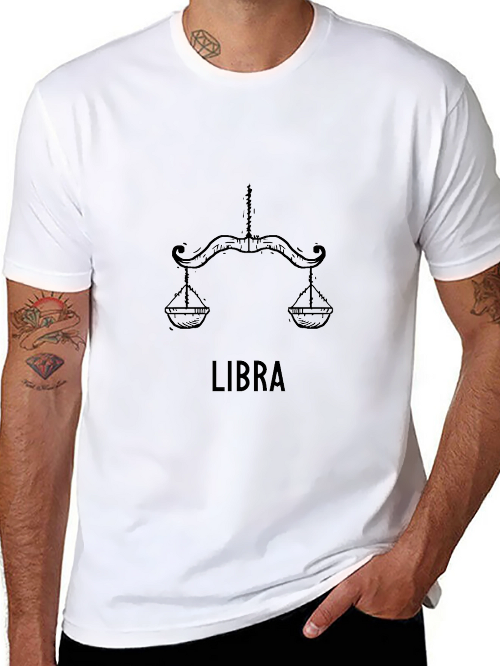 Libra Zodiac Sign Black T-Shirt