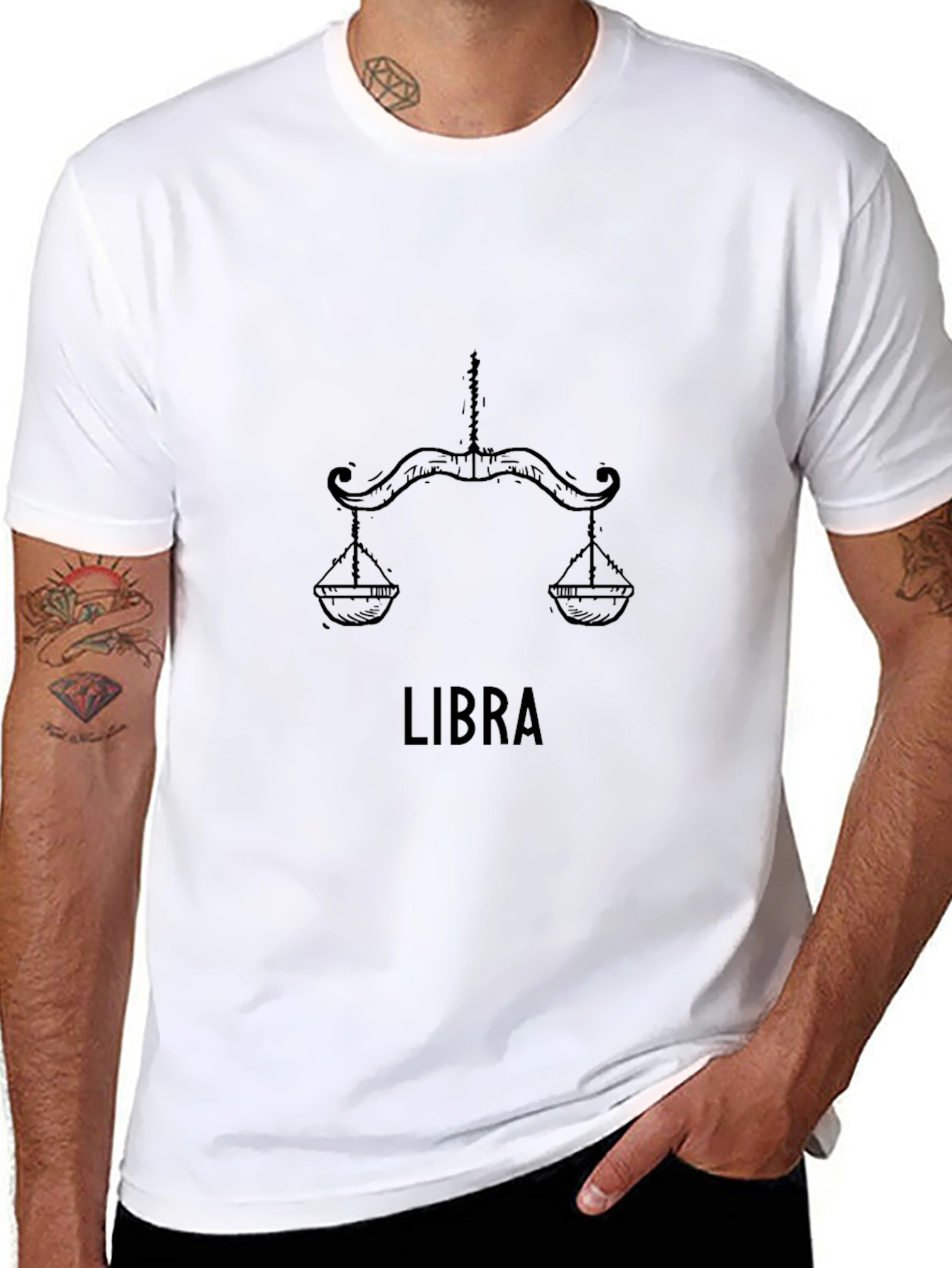 Libra Zodiac Sign Black T-Shirt