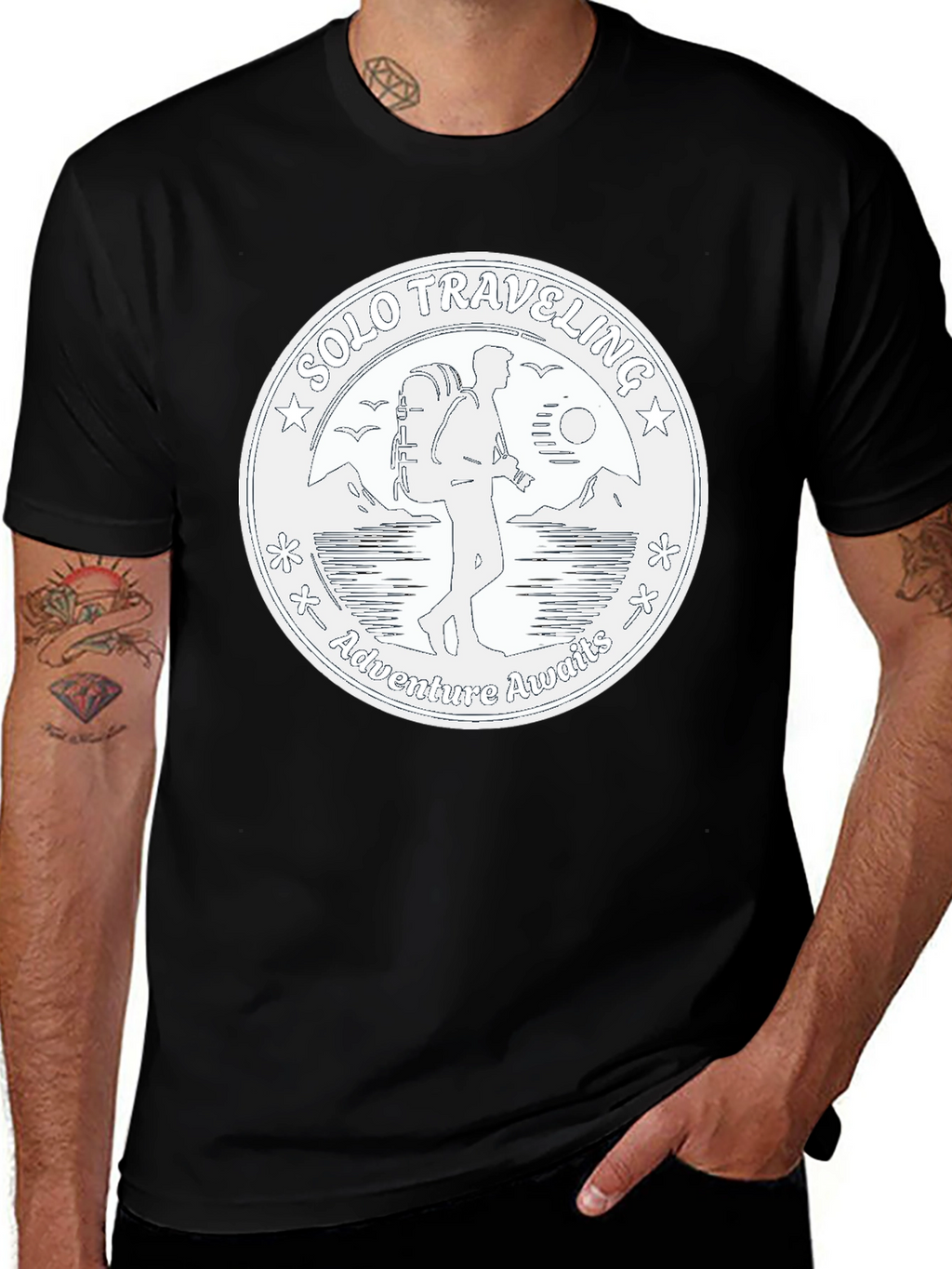Solo Traveler Adventure T-Shirt - Black
