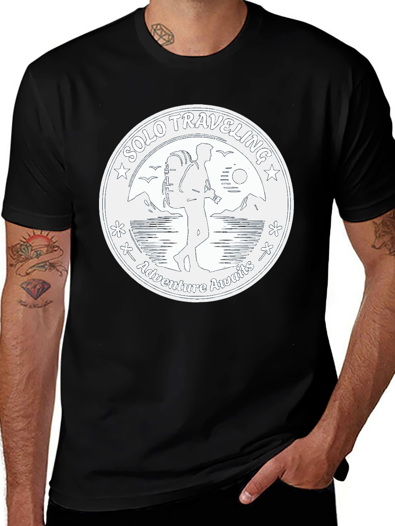Solo Traveler Adventure T-Shirt - Black