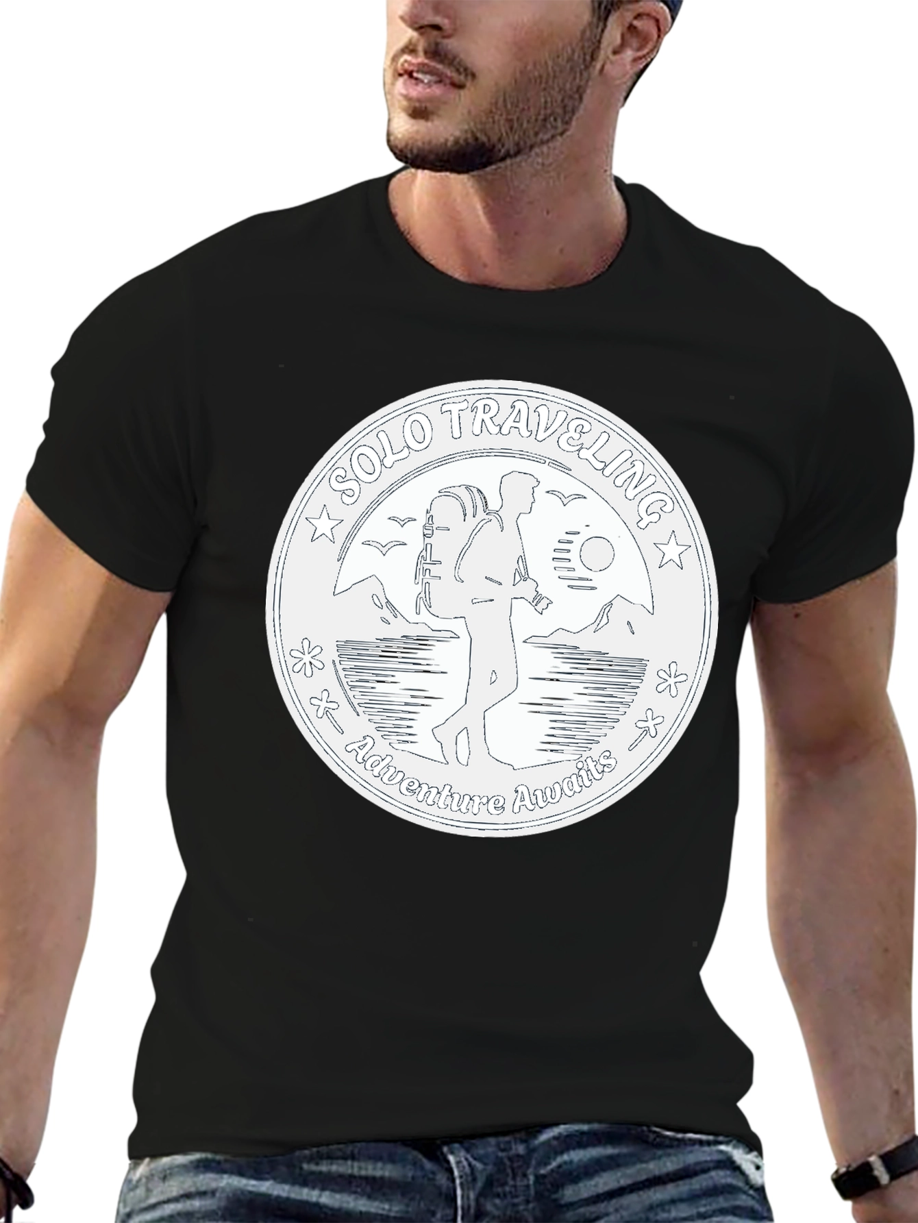 Solo Traveler Adventure T-Shirt - Black