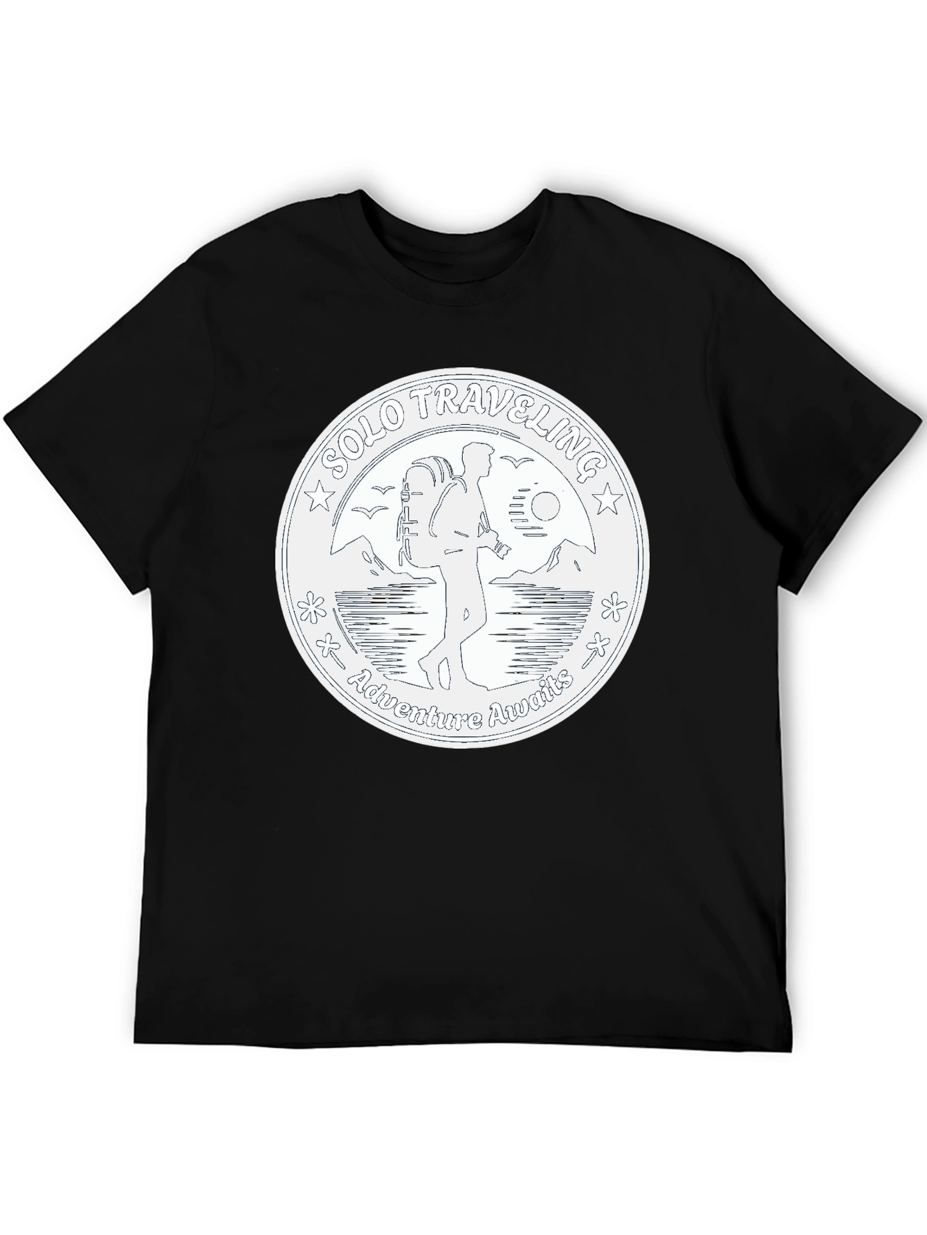 Solo Traveler Adventure T-Shirt - Black
