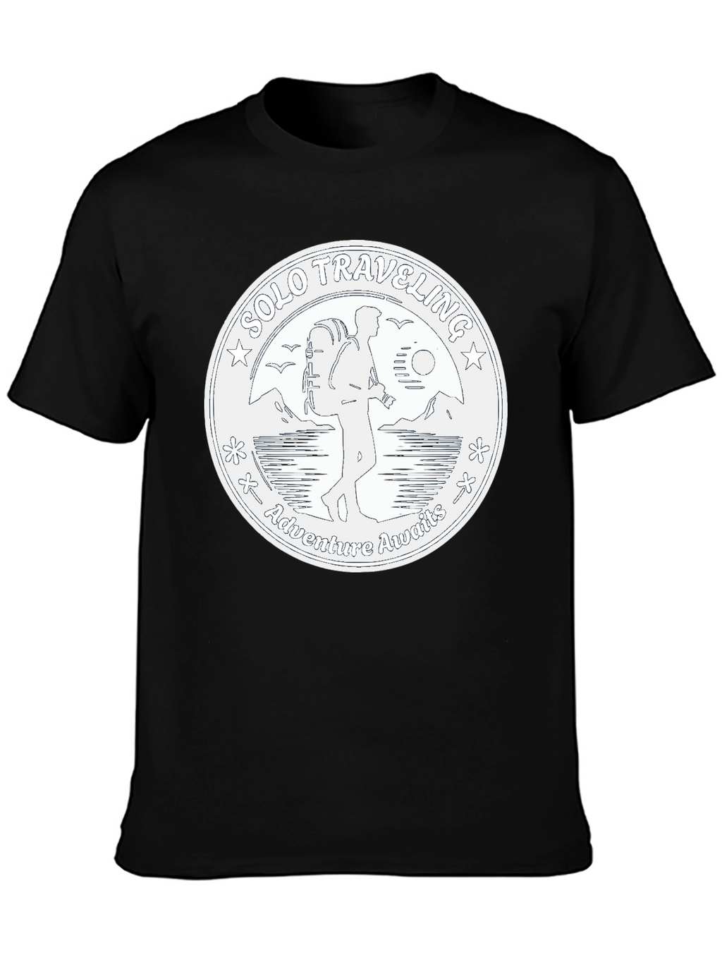 Solo Traveler Adventure T-Shirt - Black