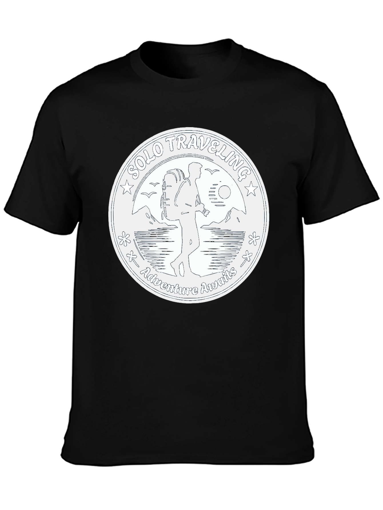 Solo Traveler Adventure T-Shirt - Black