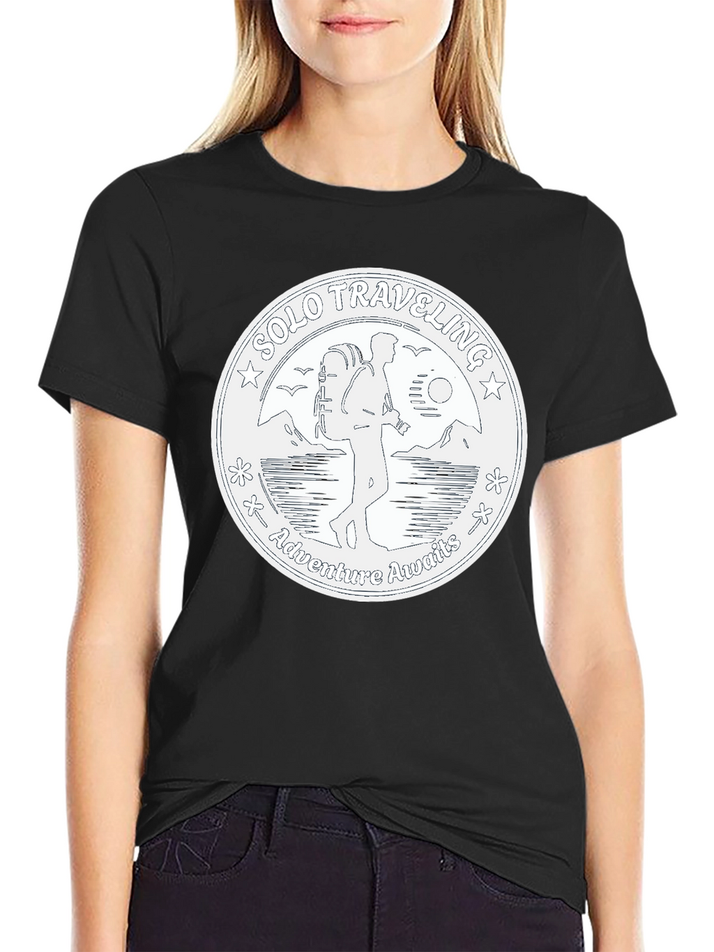 Solo Traveler Adventure T-Shirt - Black