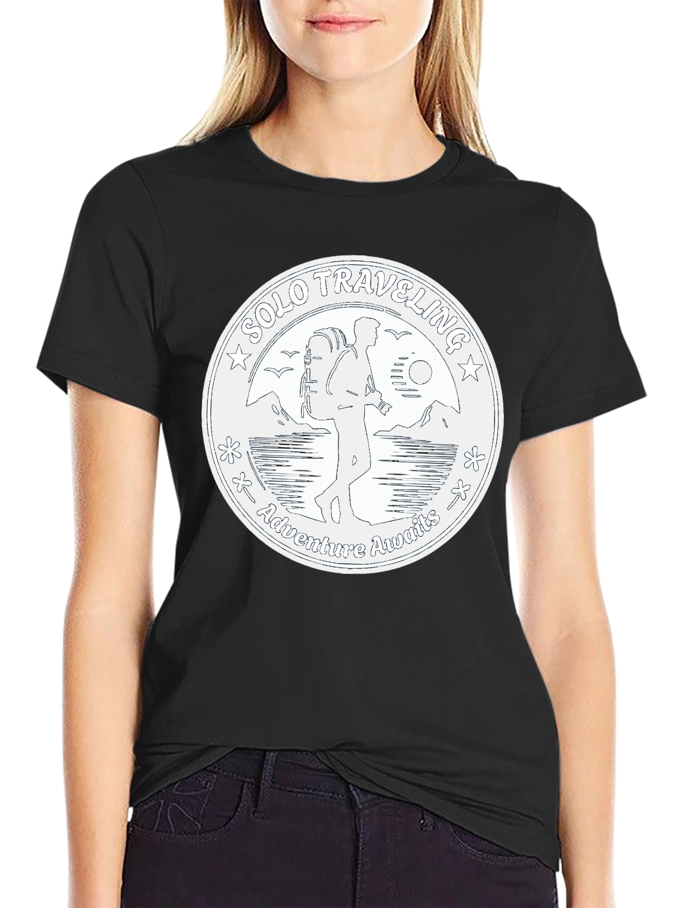 Solo Traveler Adventure T-Shirt - Black