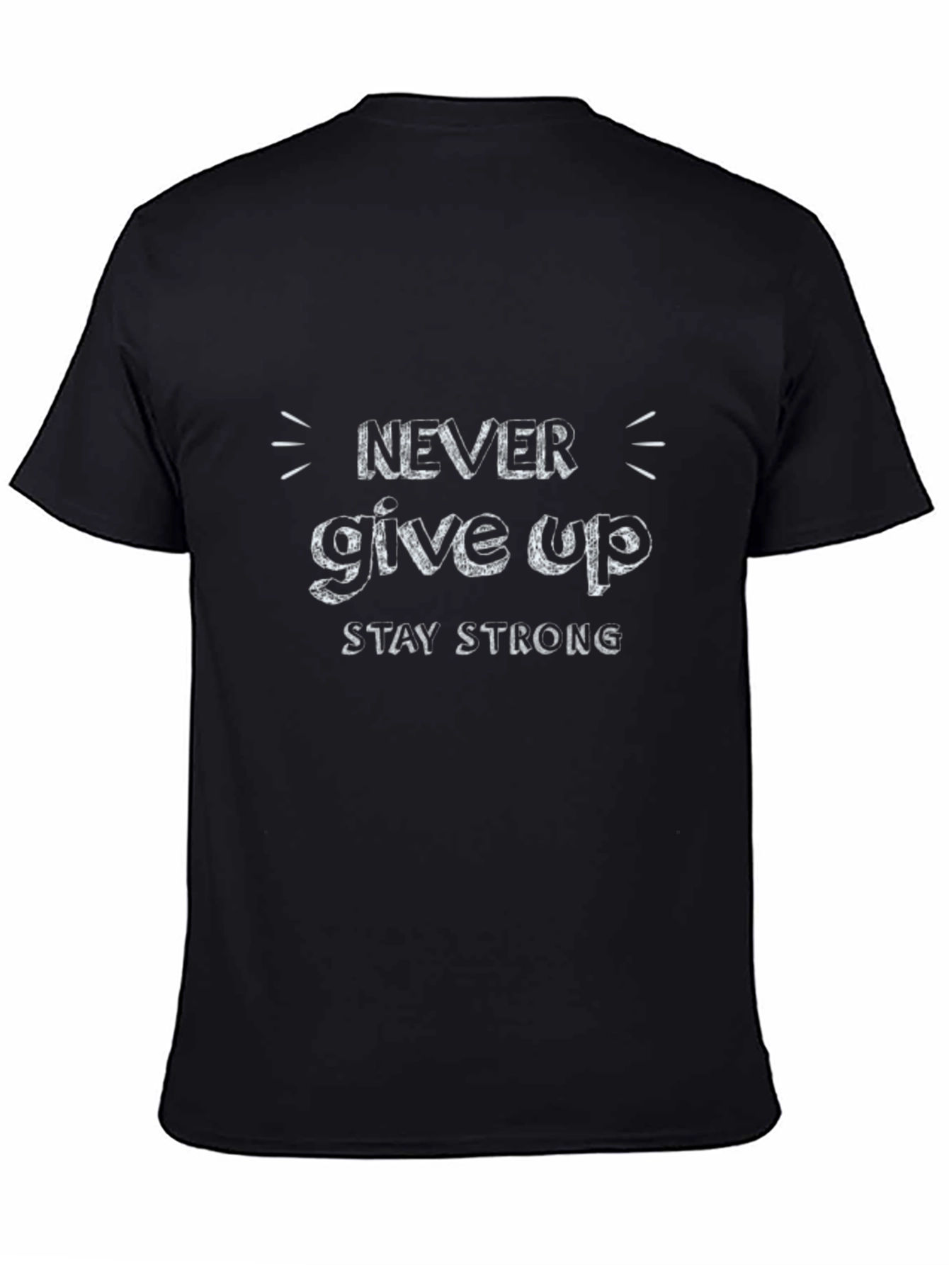 Never Give Up Graphic Black Tee