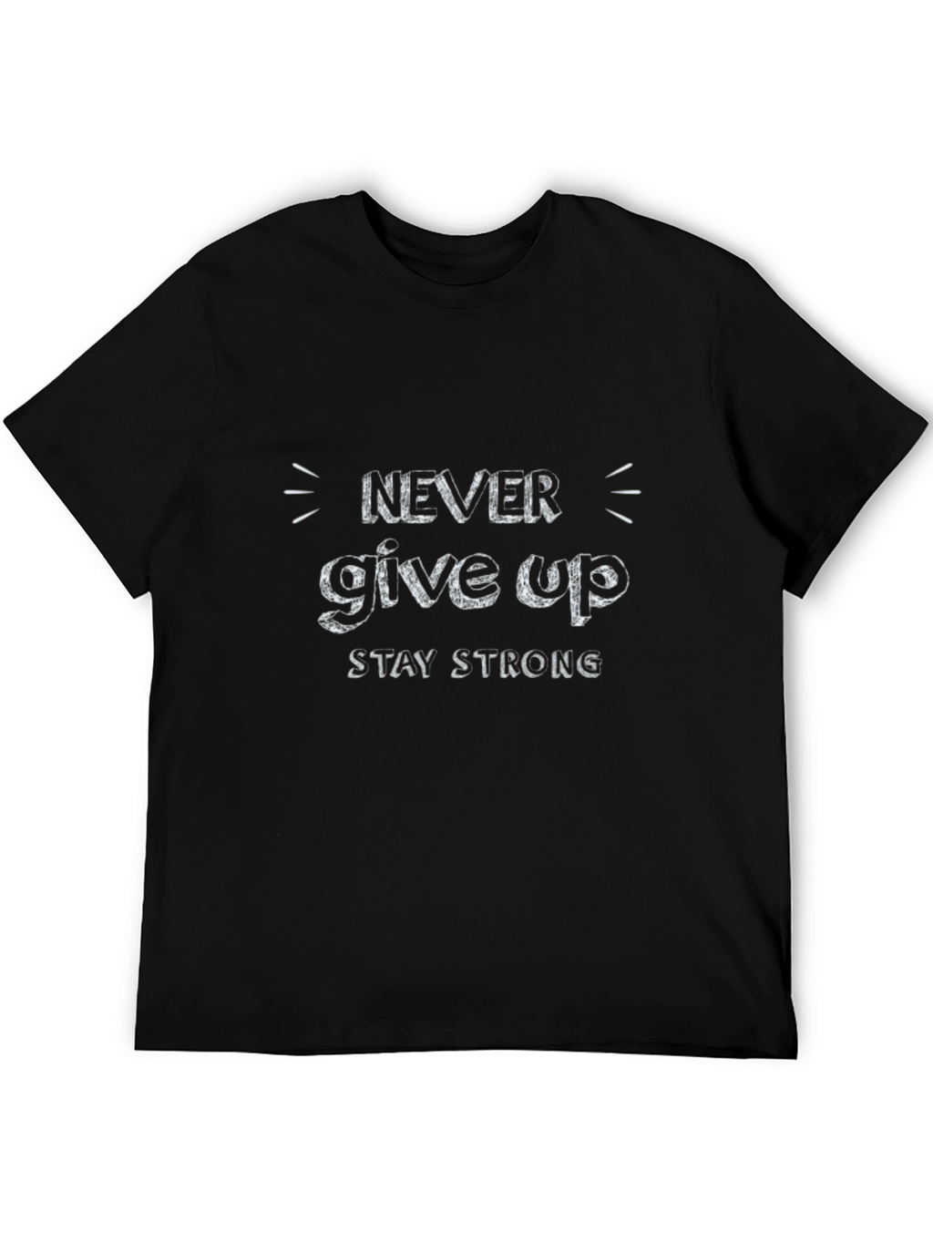 Never Give Up Graphic Black Tee