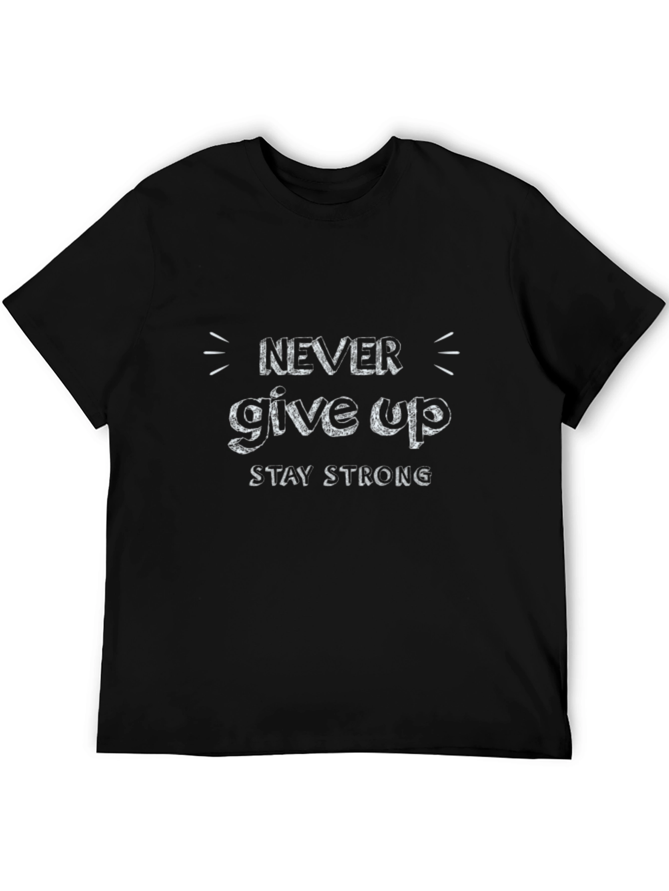 Never Give Up Graphic Black Tee