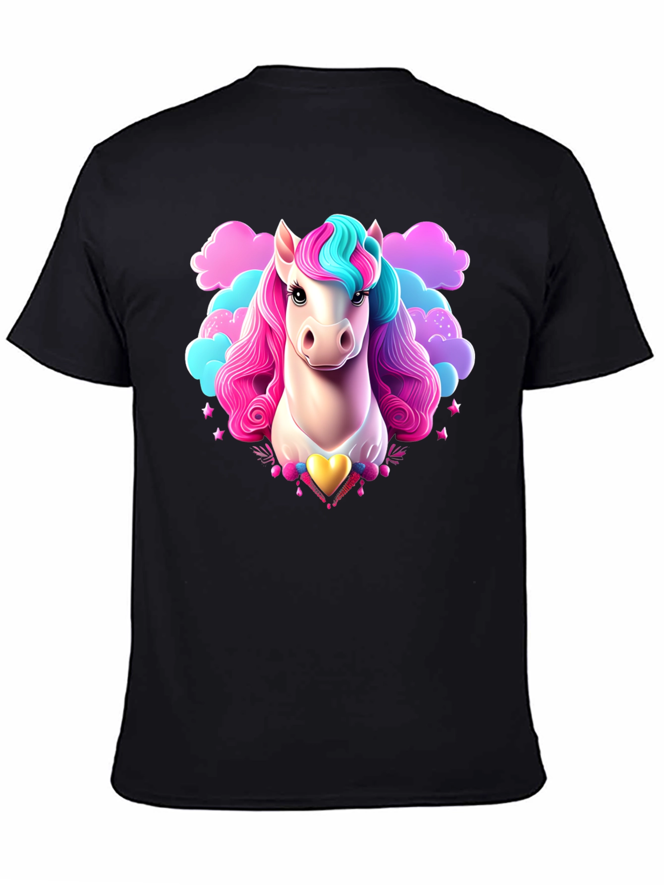 Unicorn Graphic Tee - Black Cotton T-Shirt