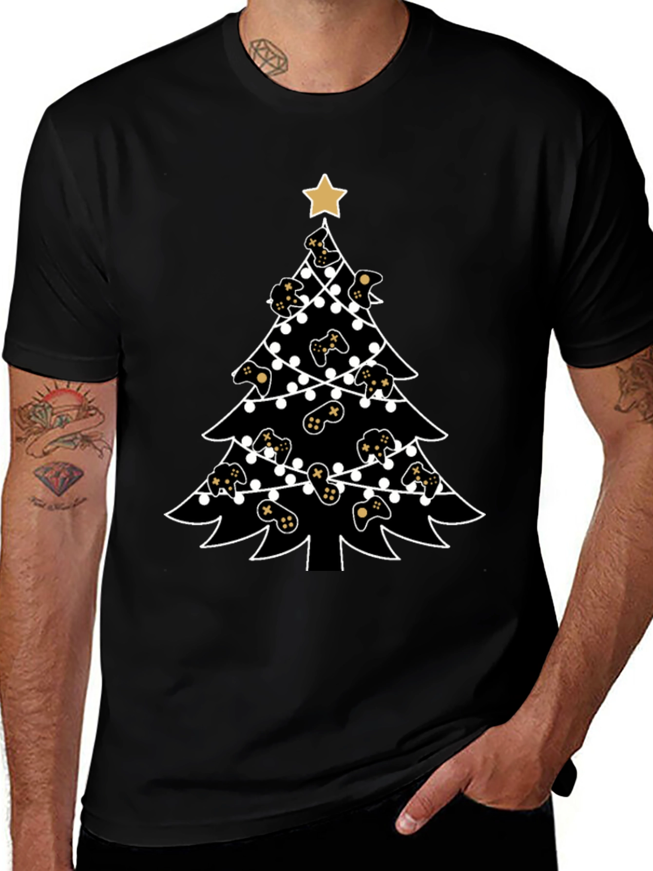 Gamer Christmas Tree T-Shirt - Holiday Gaming Apparel