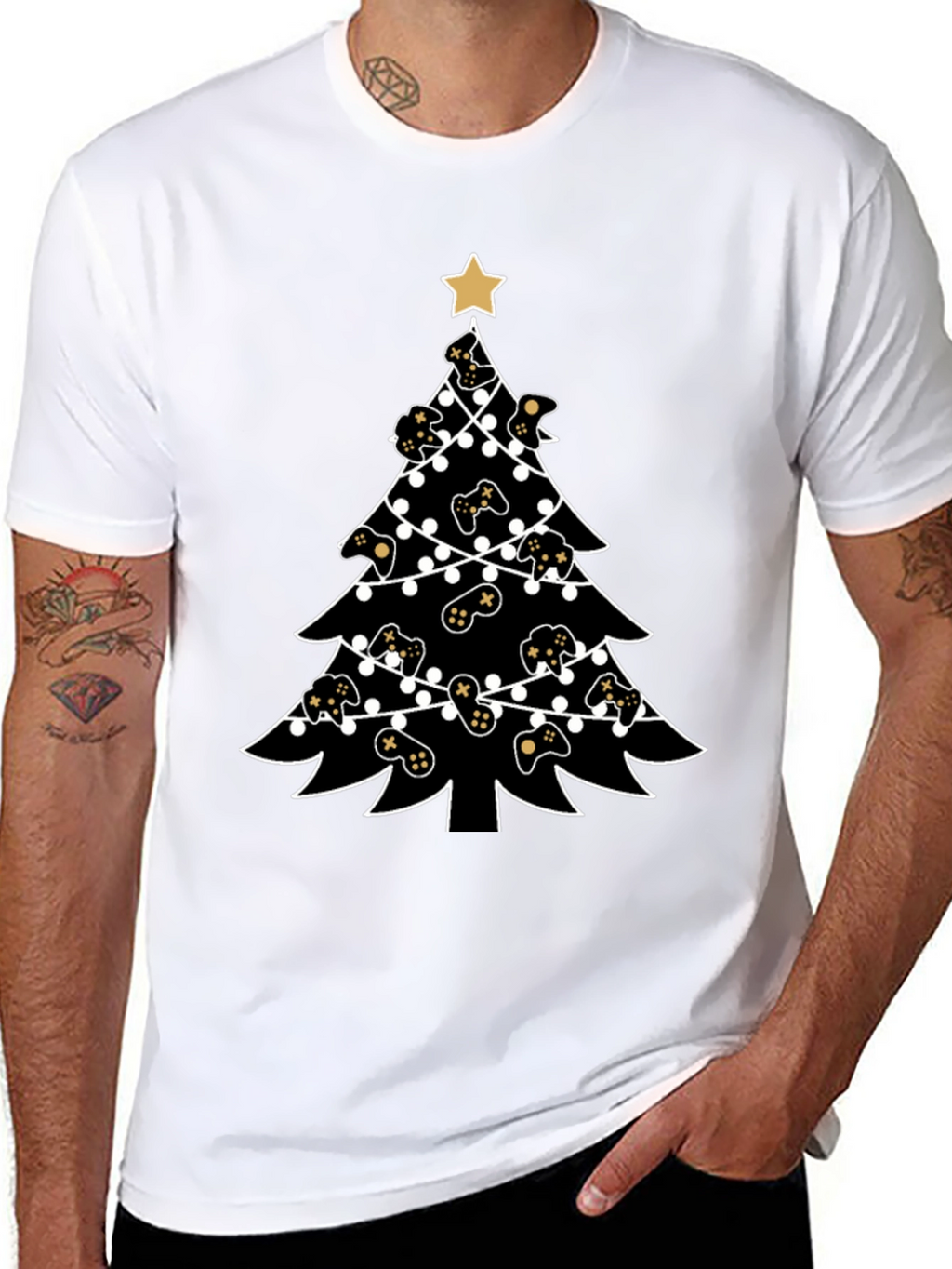 Gamer Christmas Tree T-Shirt - Holiday Gaming Apparel