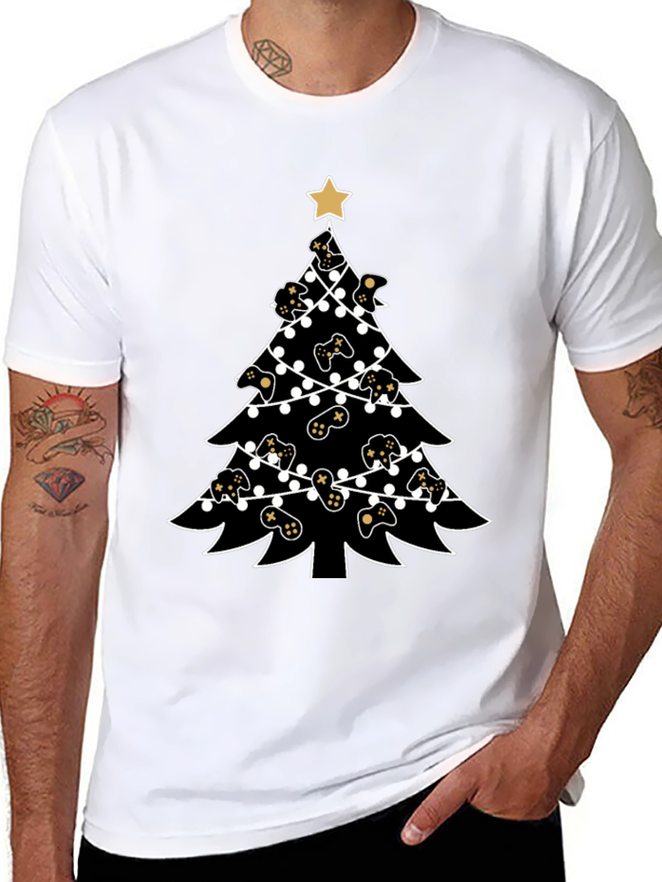 Gamer Christmas Tree T-Shirt - Holiday Gaming Apparel