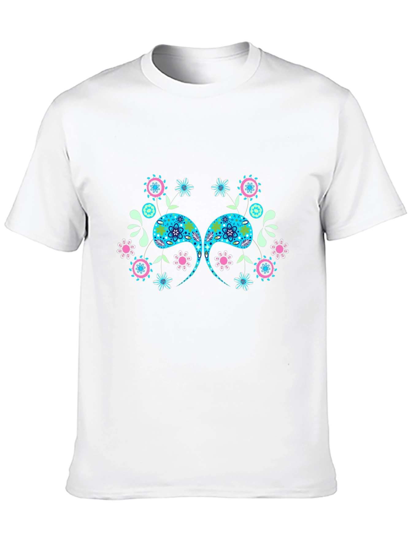 Paisley Floral Graphic Black T-Shirt
