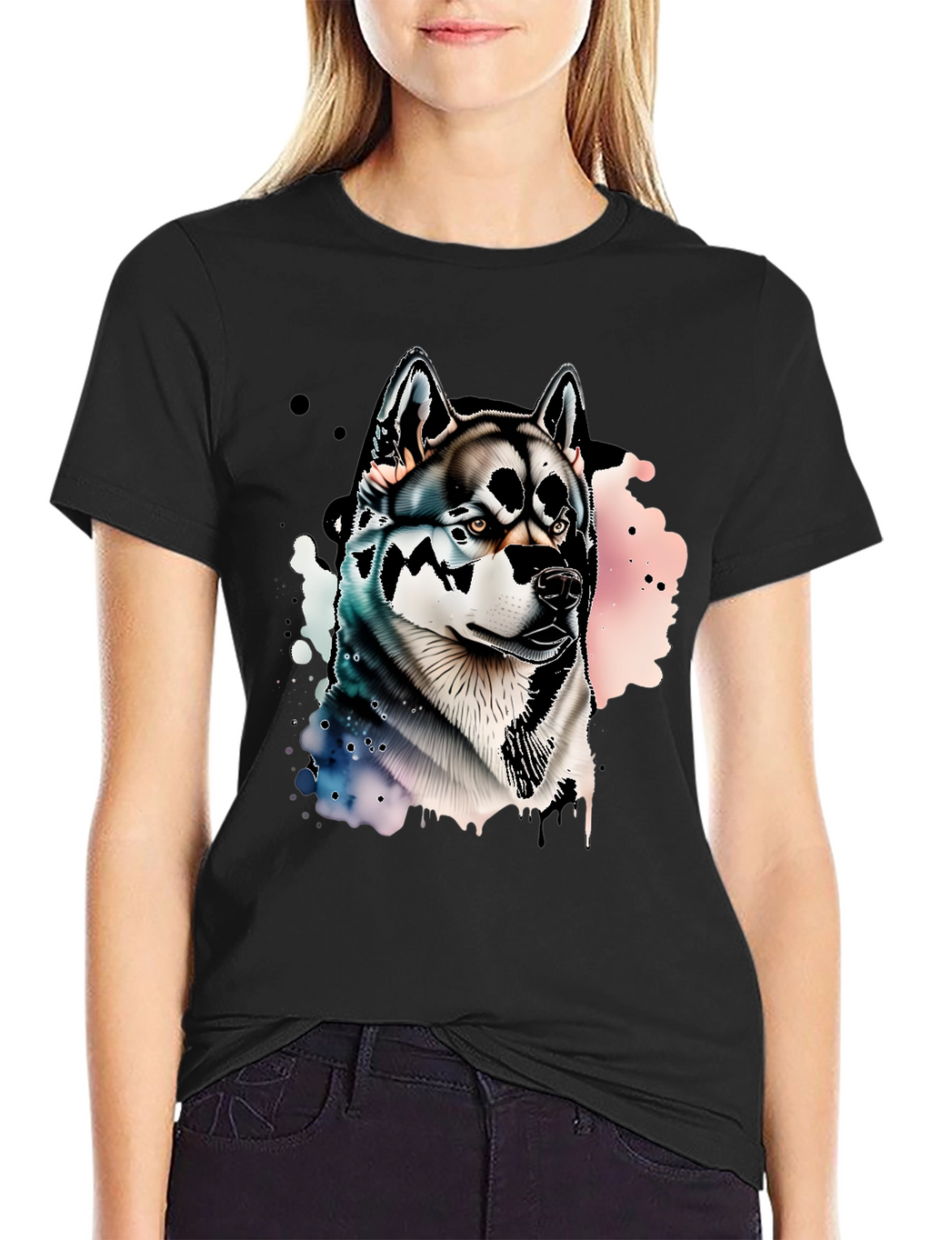 Mens Black Husky Graphic Tee