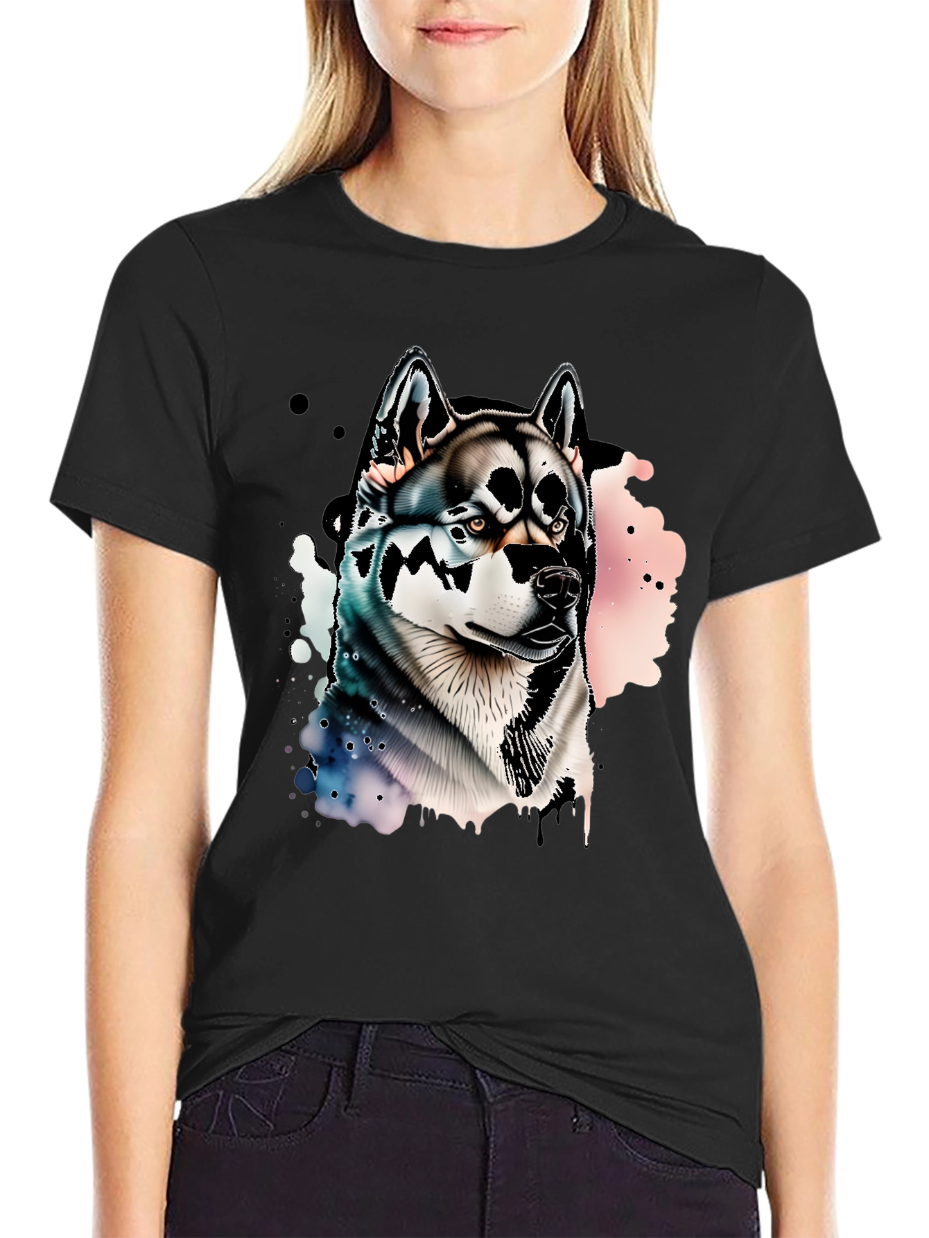 Mens Black Husky Graphic Tee