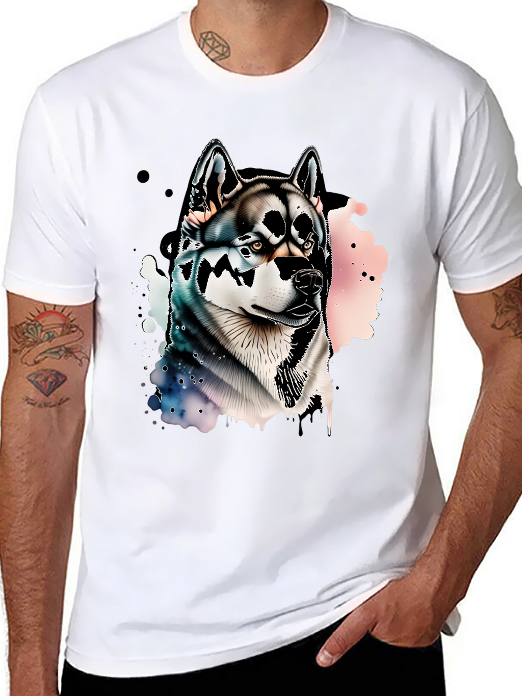 Mens Black Husky Graphic Tee