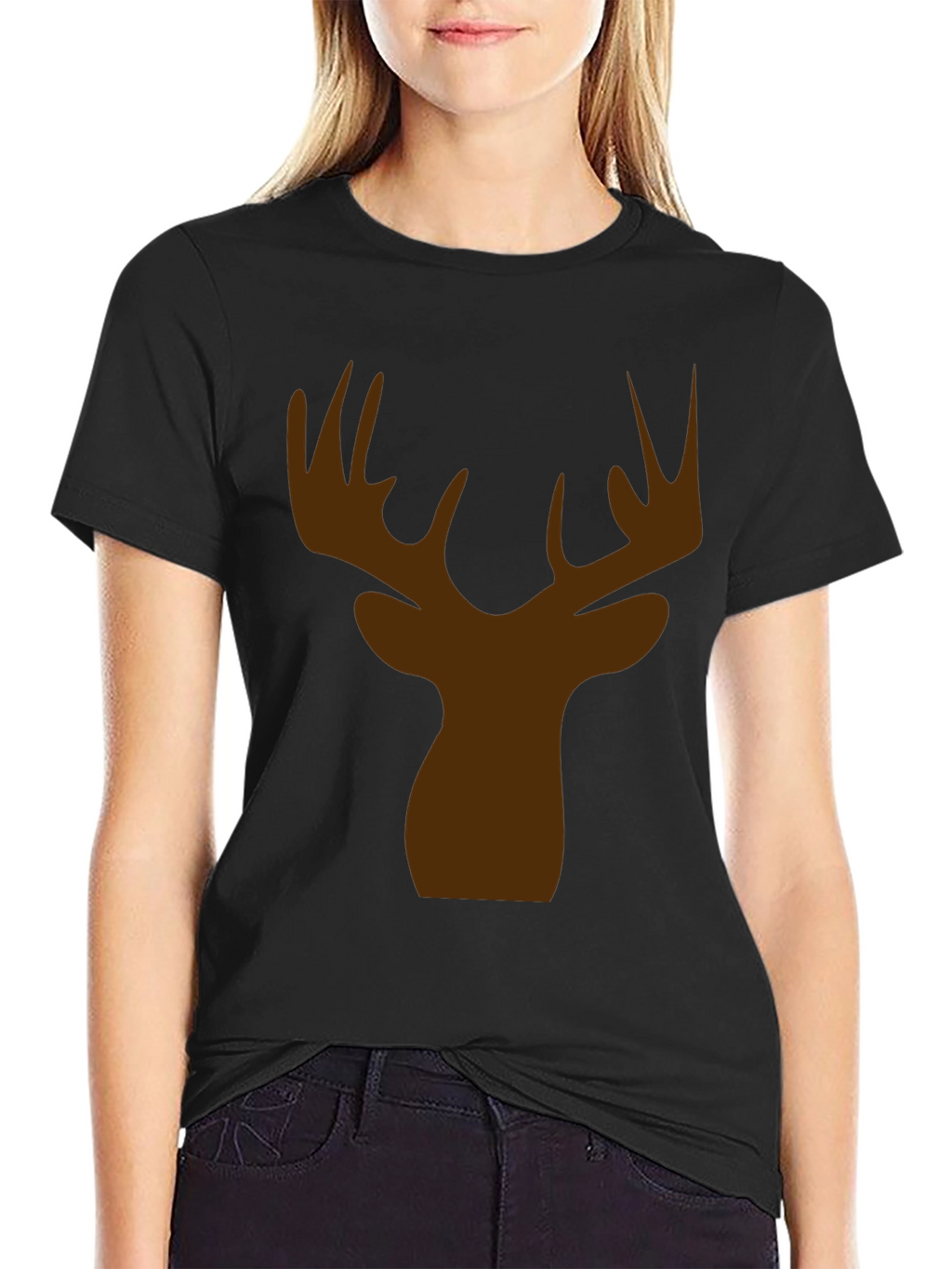 Mens Black Deer Silhouette T-Shirt