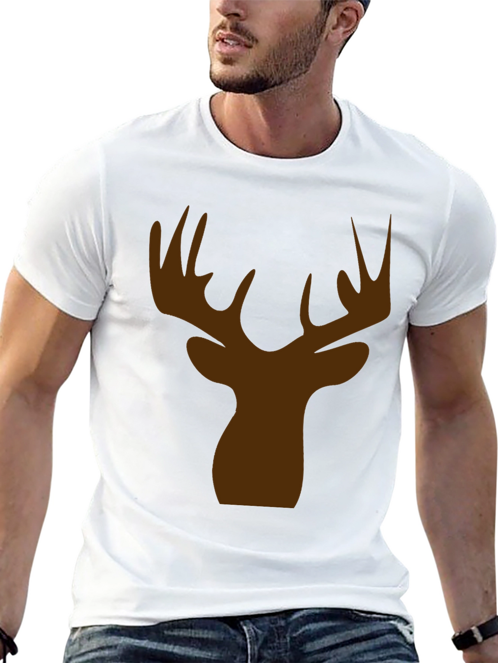 Mens Black Deer Silhouette T-Shirt