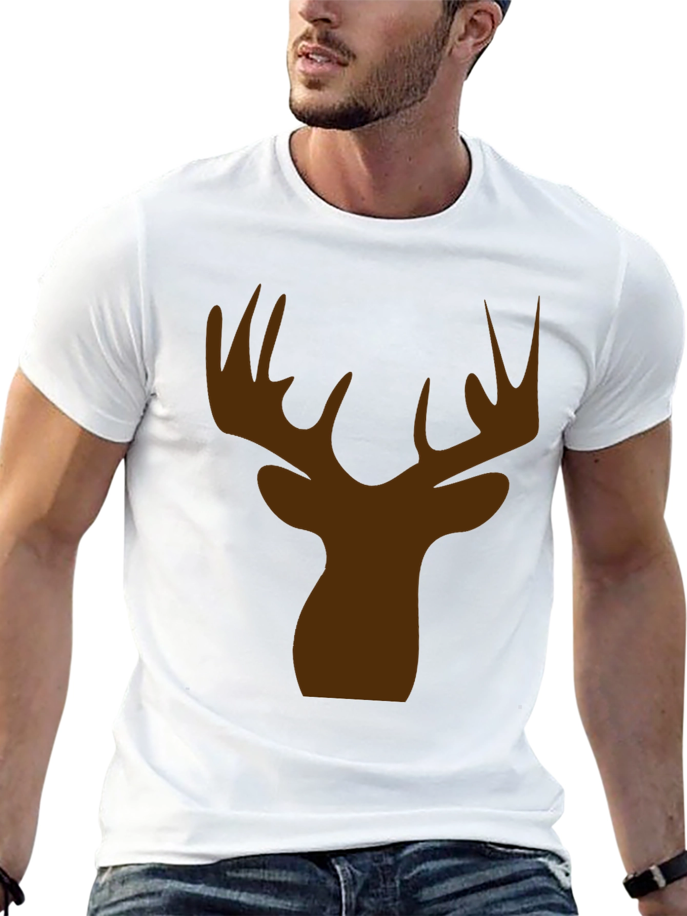 Mens Black Deer Silhouette T-Shirt