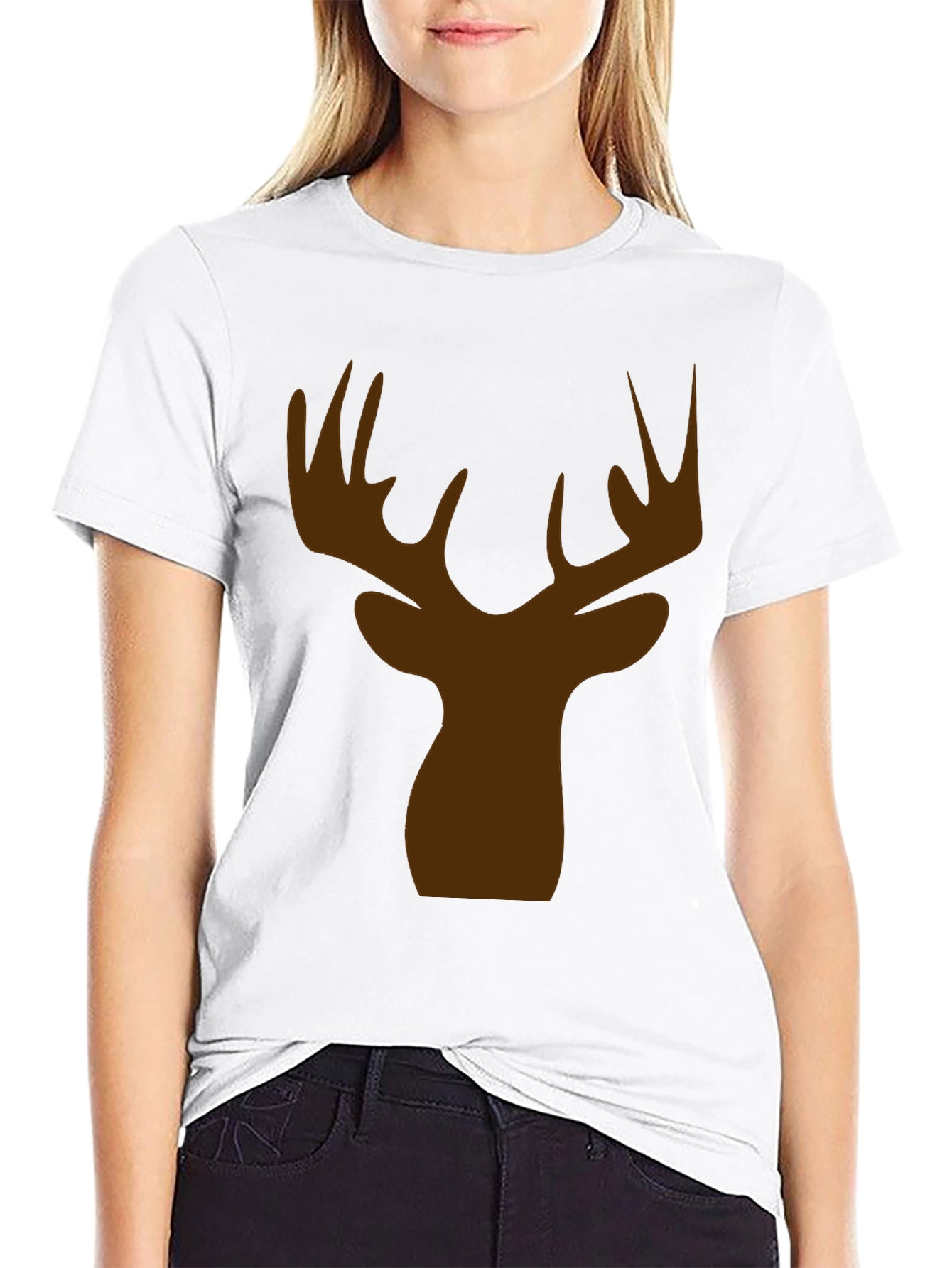 Mens Black Deer Silhouette T-Shirt