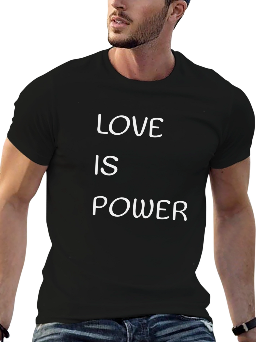Love is Power Graphic T-Shirt - Black Cotton Tee