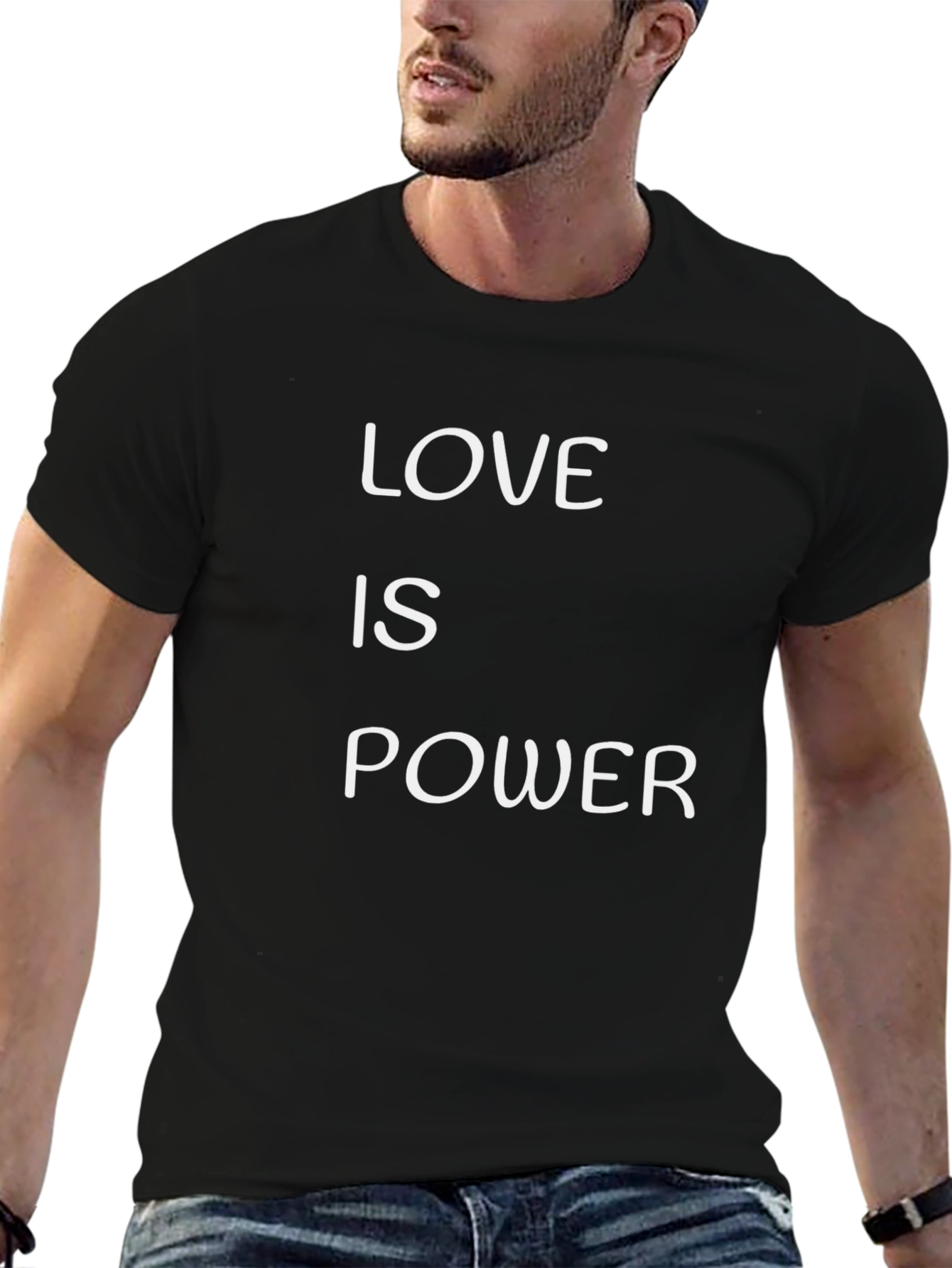 Love is Power Graphic T-Shirt - Black Cotton Tee