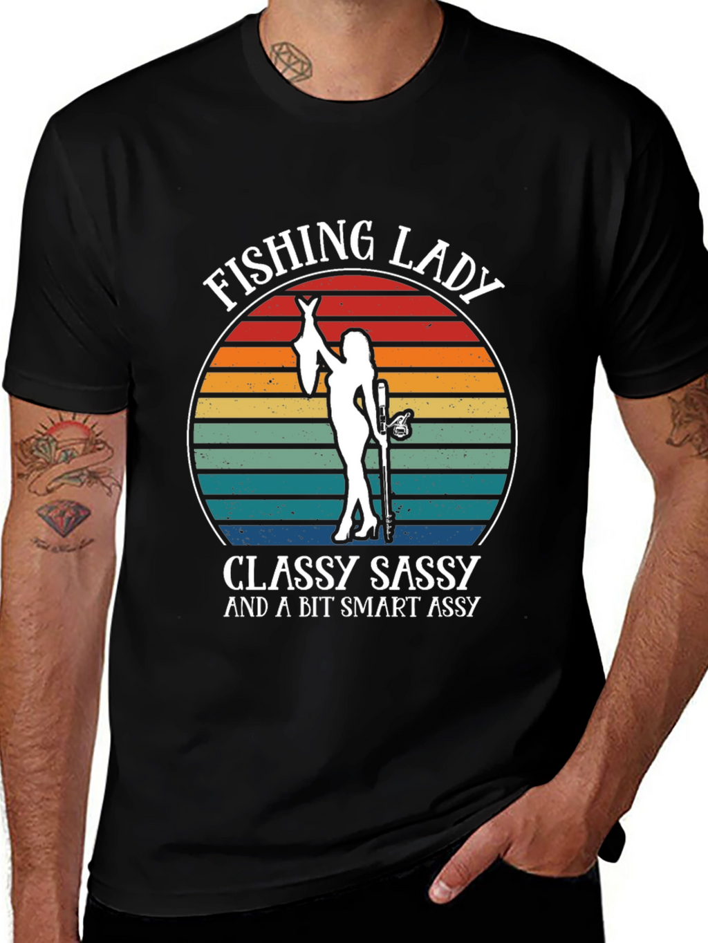 Fishing Lady T-Shirt - Classy Sassy and Smart Assy