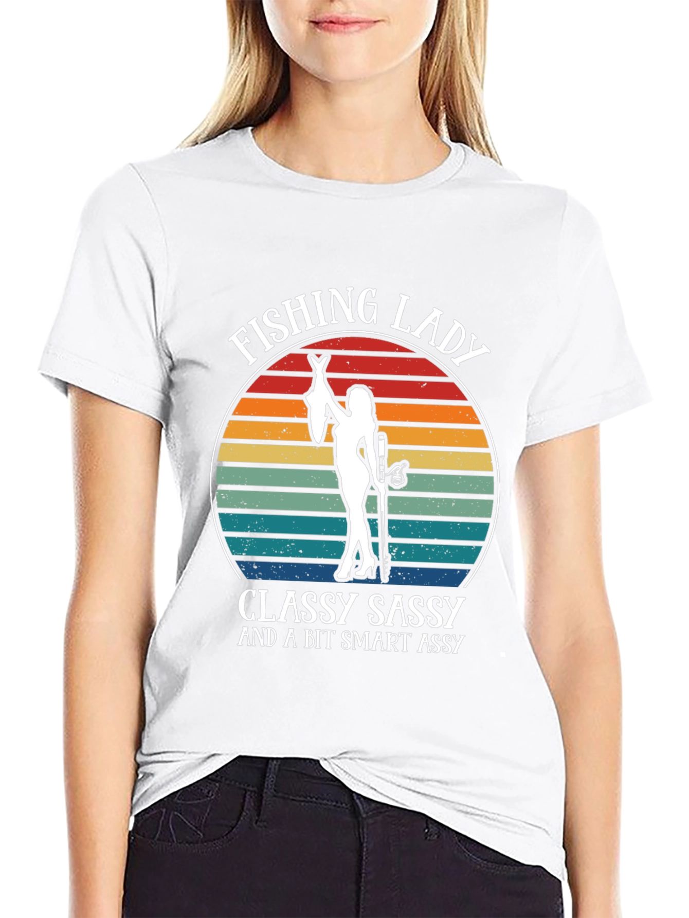 Fishing Lady T-Shirt - Classy Sassy and Smart Assy