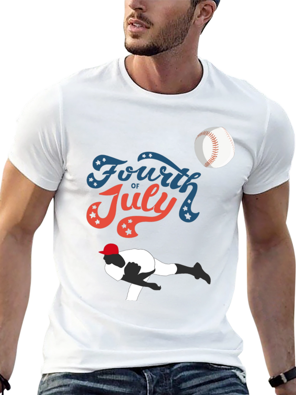 Fourth of July Baseball Graphic Tee